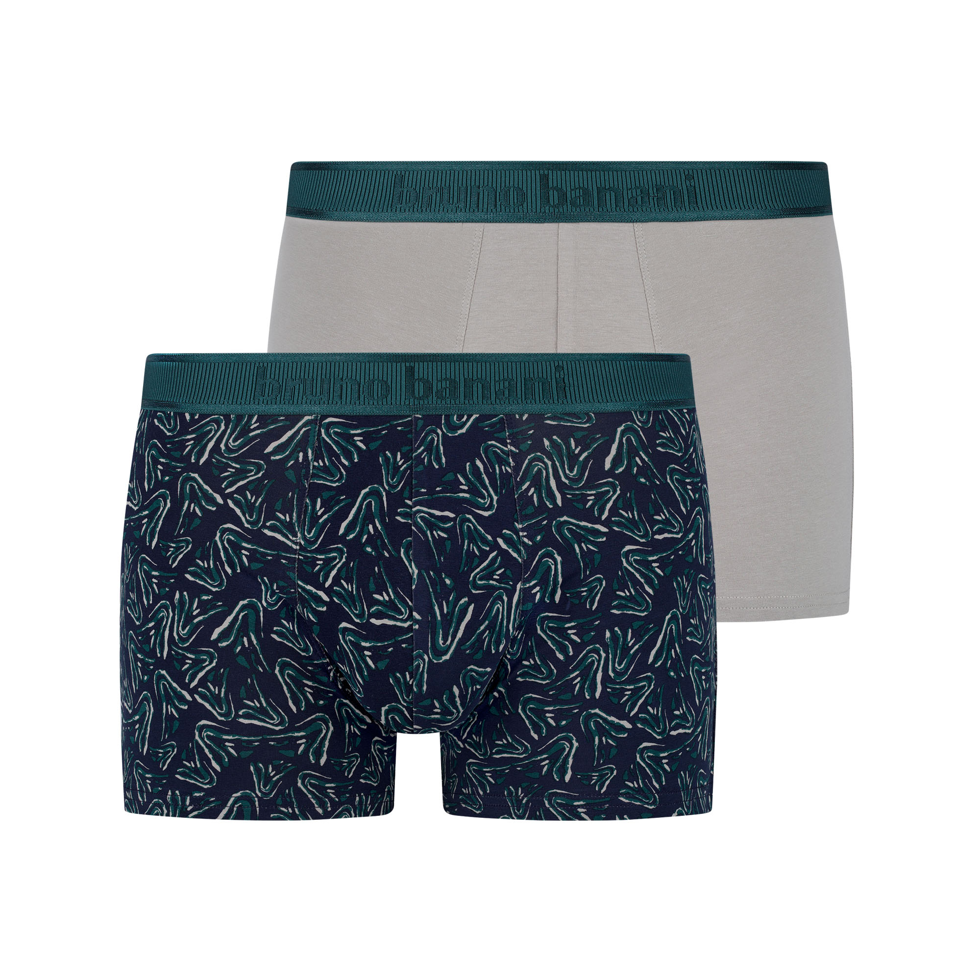Herren-Boxershorts, 2er-Pack, Mikrofaser, geometrisches Muster, elastischer Bund