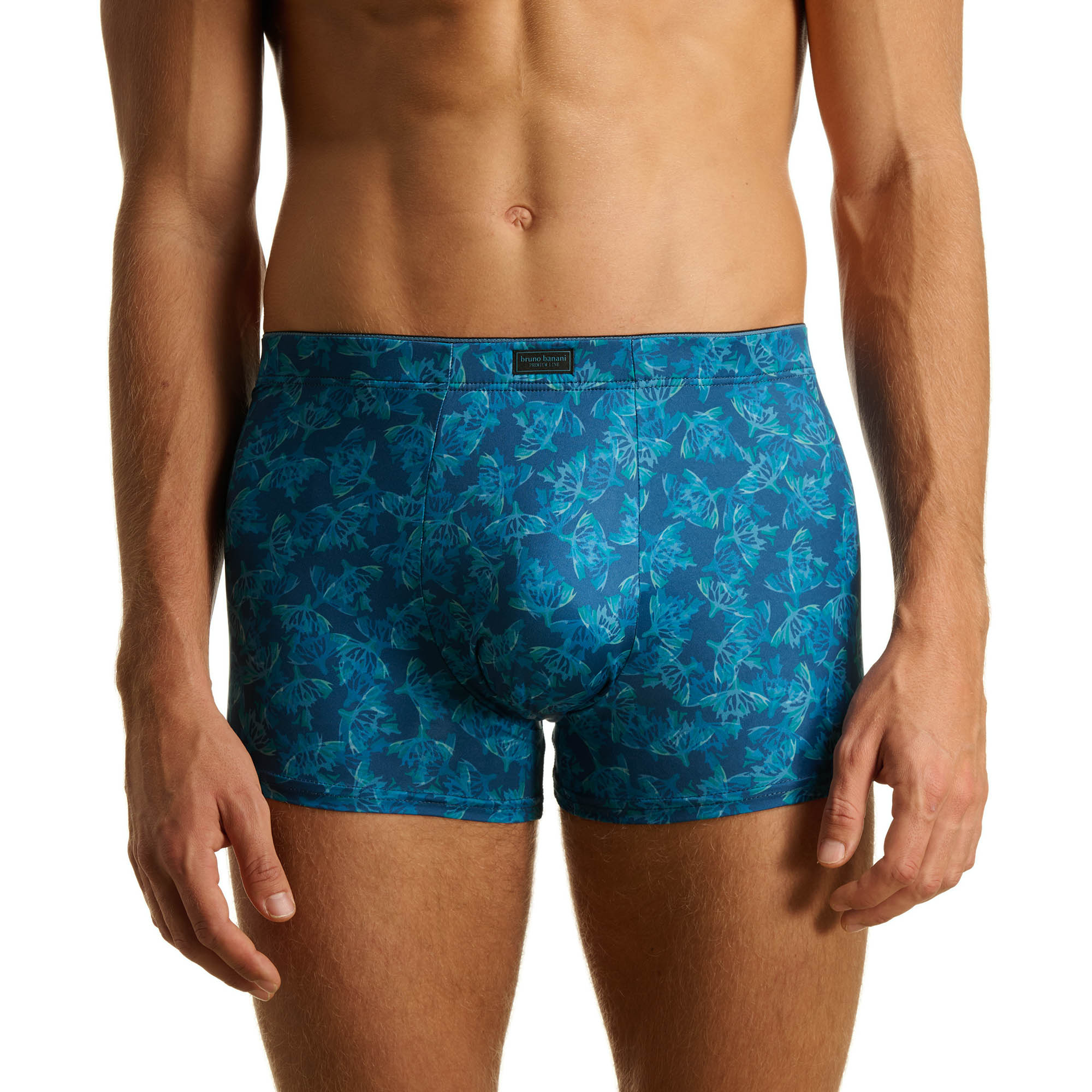 Hose, Boxer, Stoff, Druck, Blau