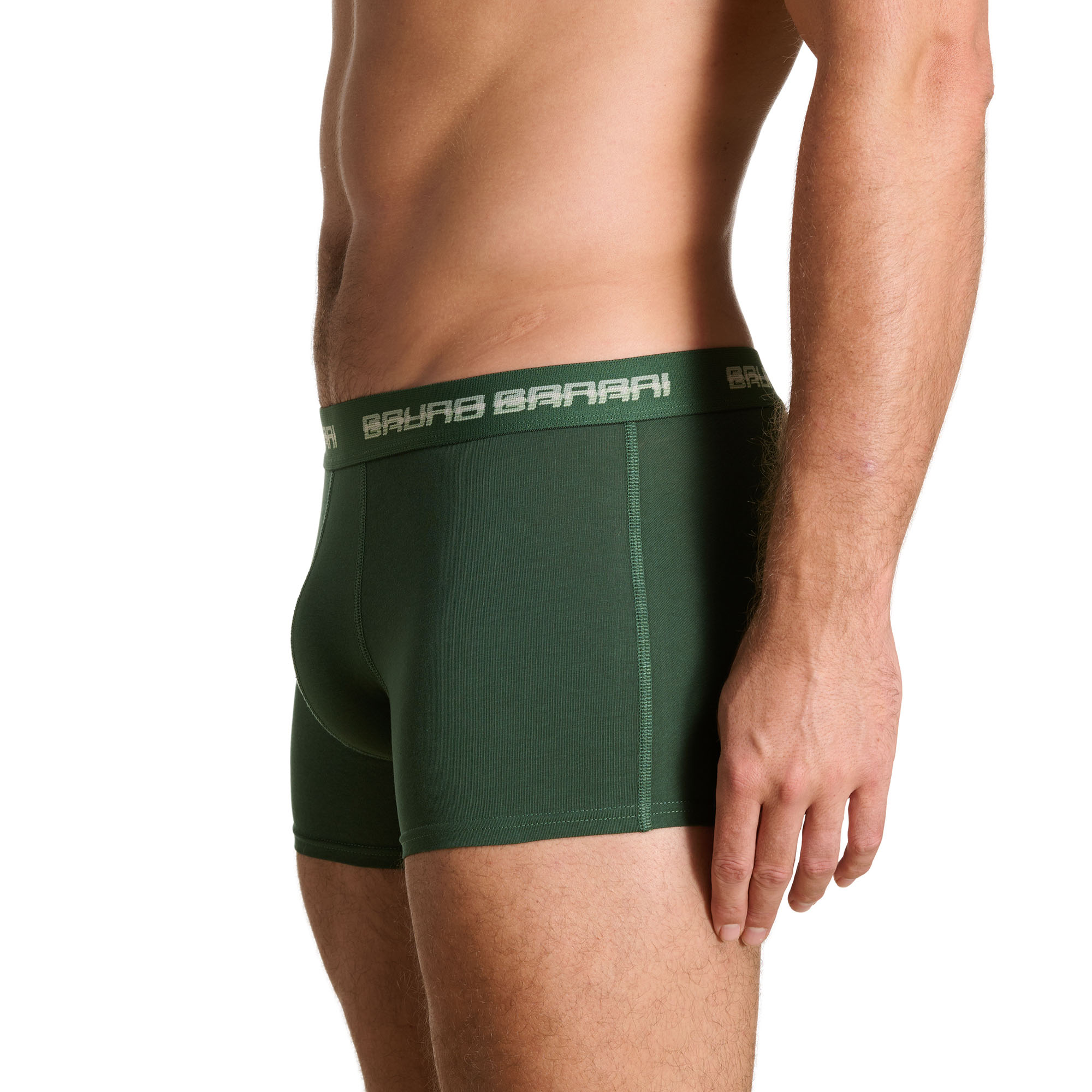 Unterhose, Boxer, Baumwolle, Dunkelgrün, Stützband