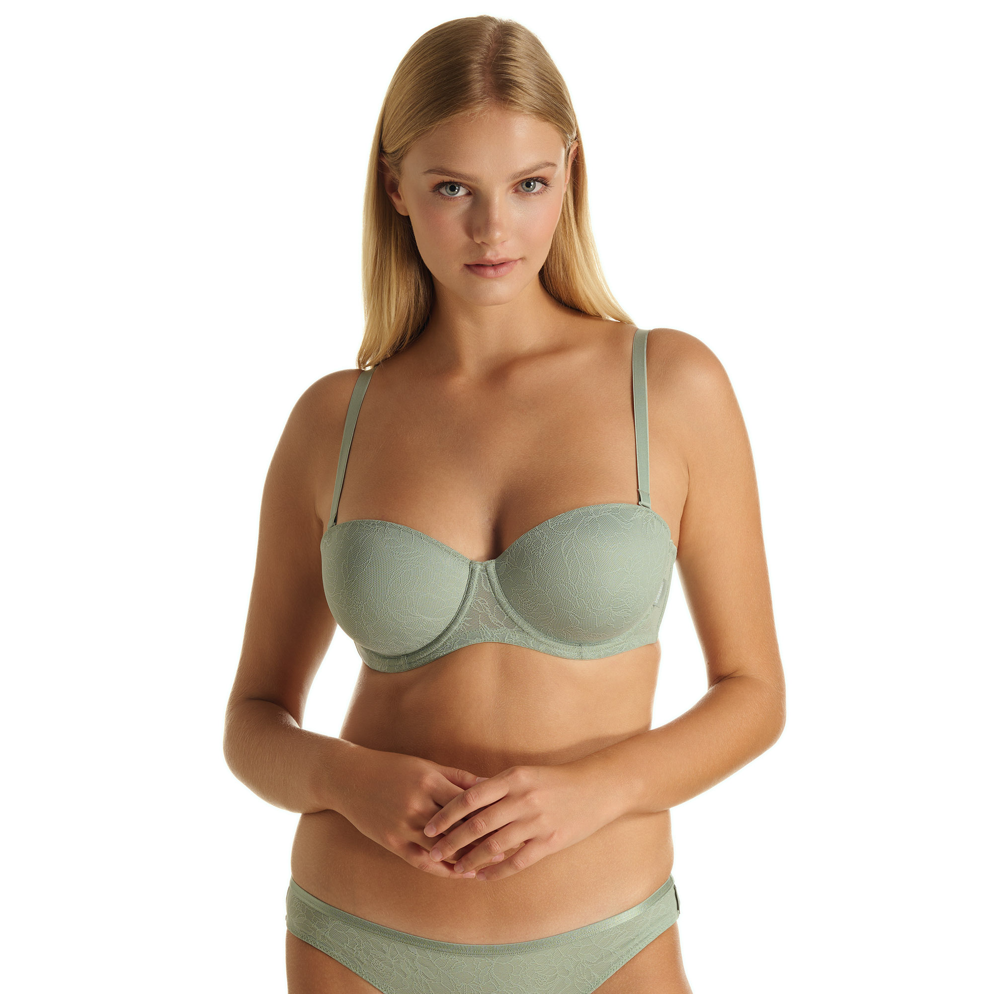 BH, Underwear set, Lace bra, Lace panties, Green color