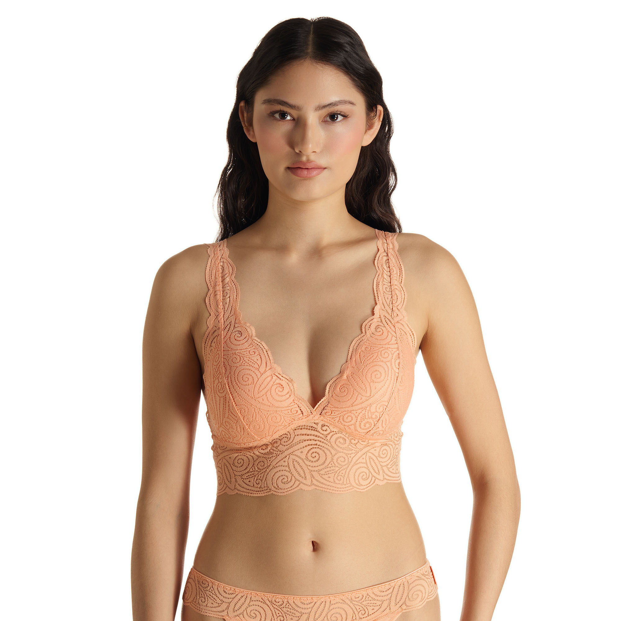 Bralette, Spitze, Pfirsich, Crop-Top, Bademode?