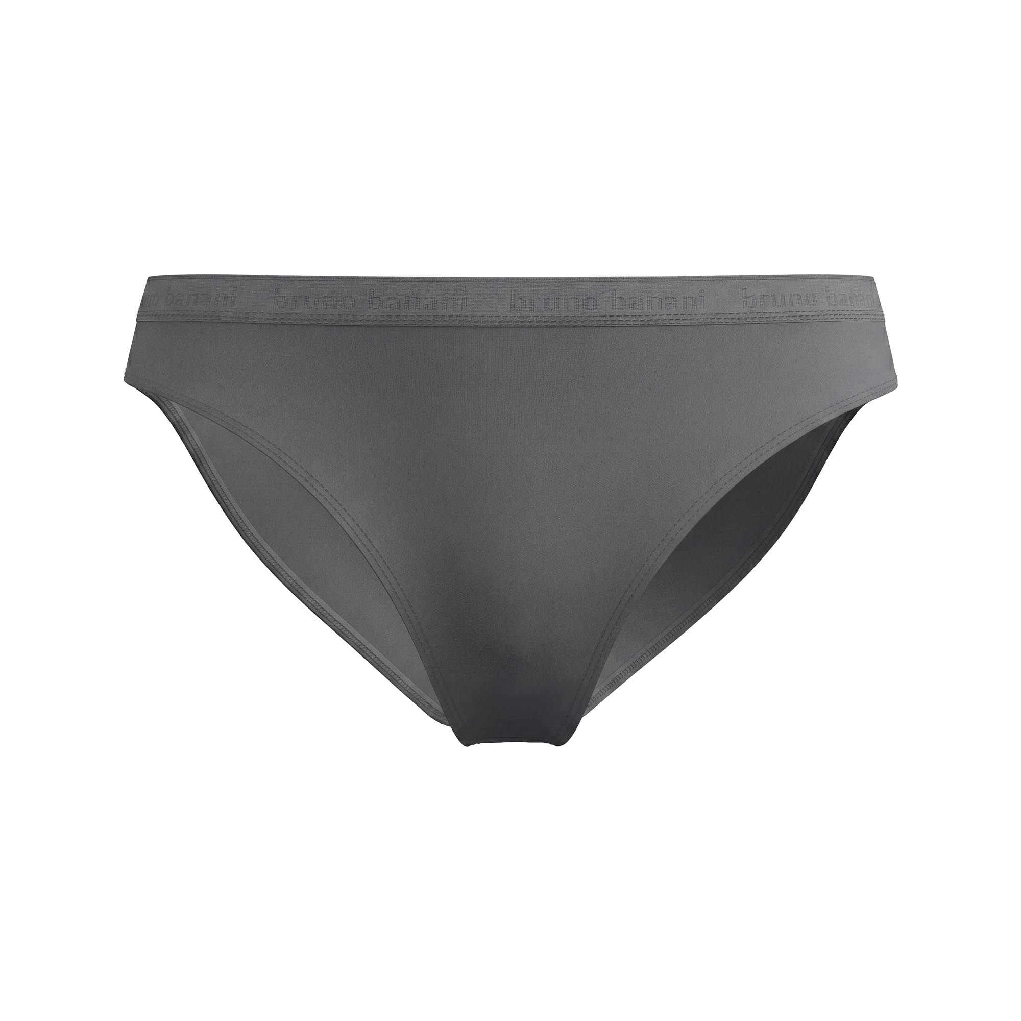 Herren-Slip, Dunkelgrau, Elastischer Bund, Logo-Bund