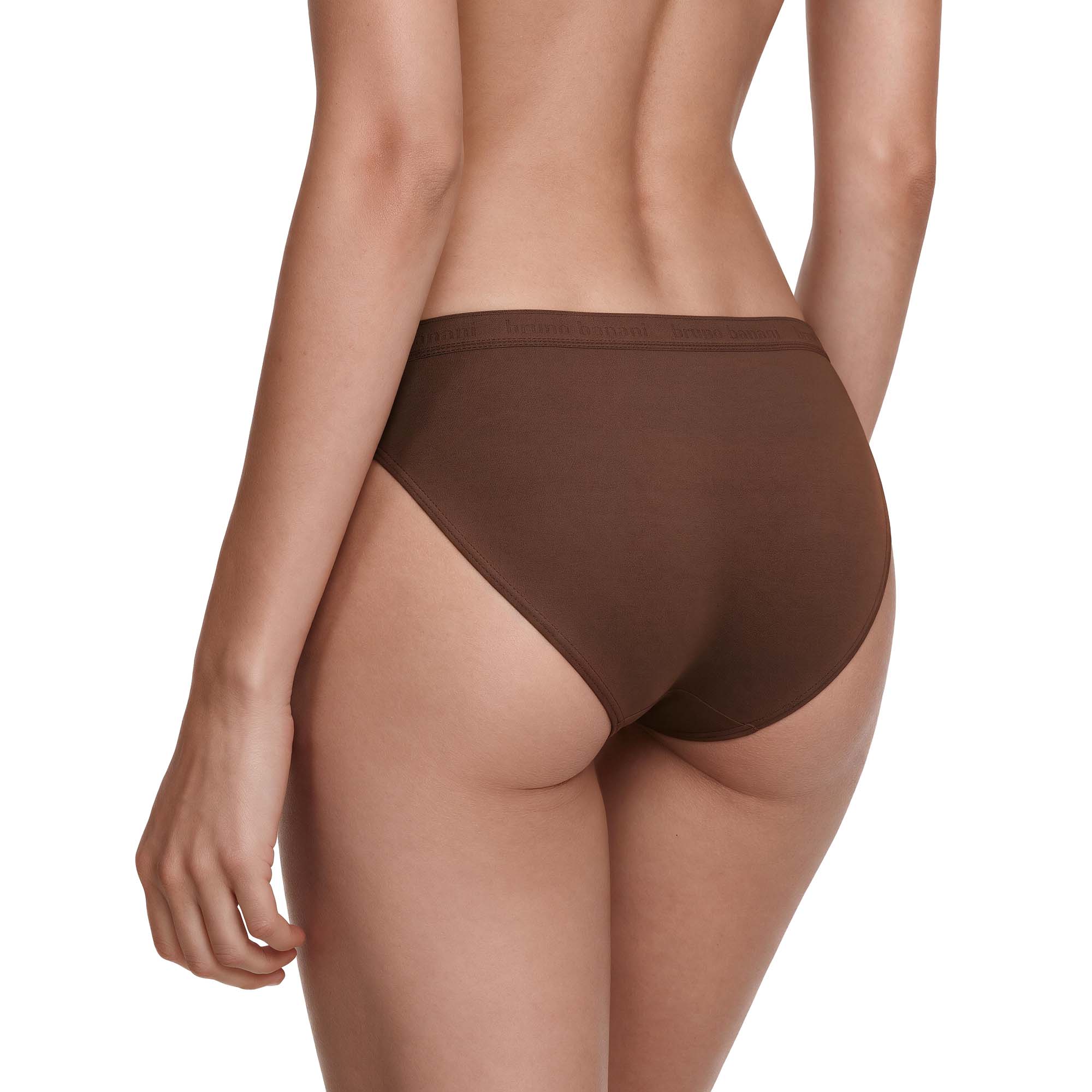 Damen-Slip, Unterwäsche, Dunkelbraun, Breiter Bund, Einfarbig