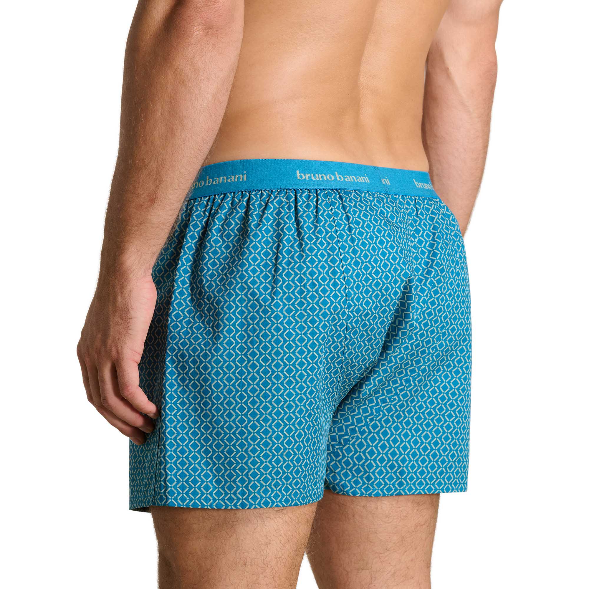 Boxer, Shorts, Schwimmhose, Muster, Blau