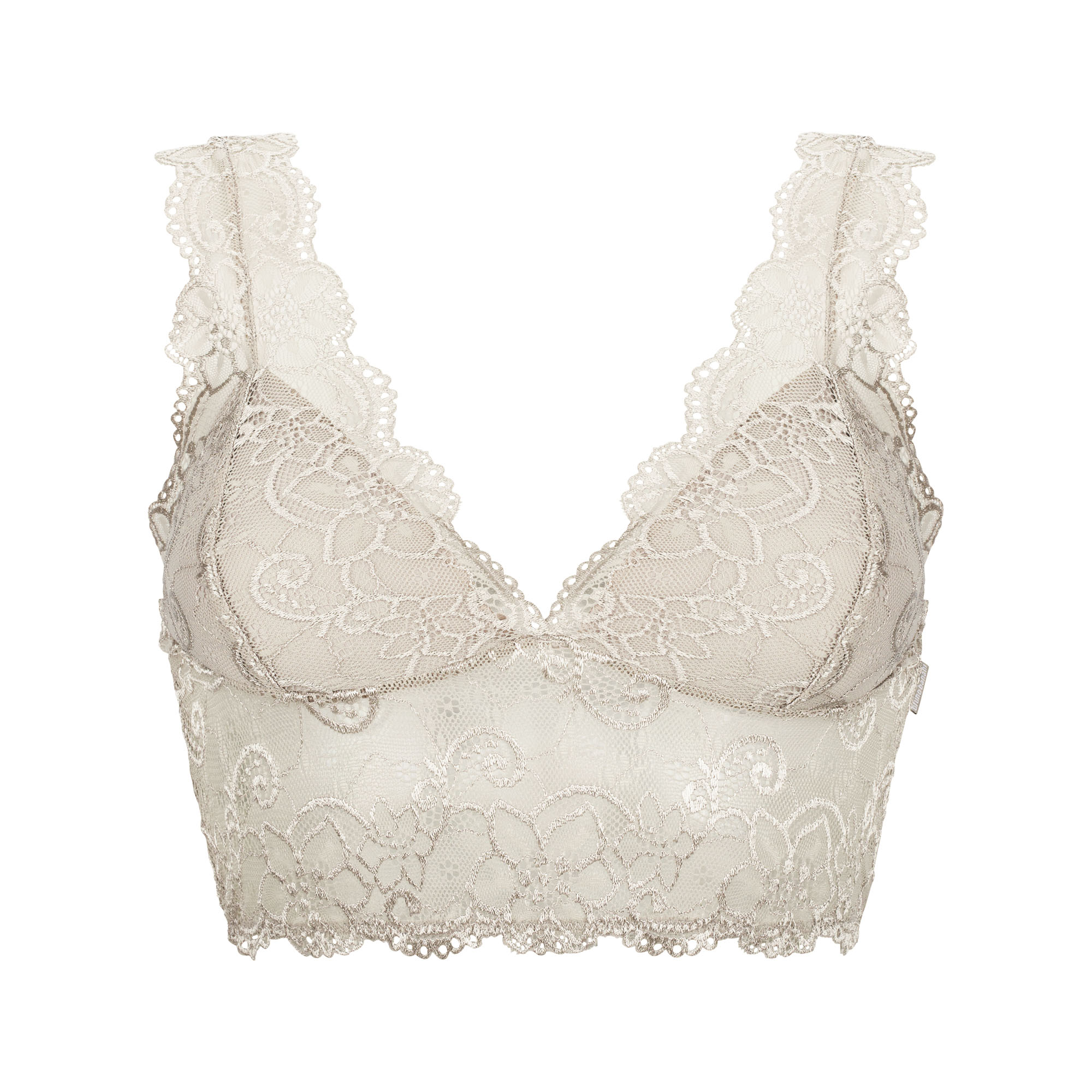 Spitzen-BH, BH, Lingerie-Top, Beige Spitze, Gemusterte Spitze