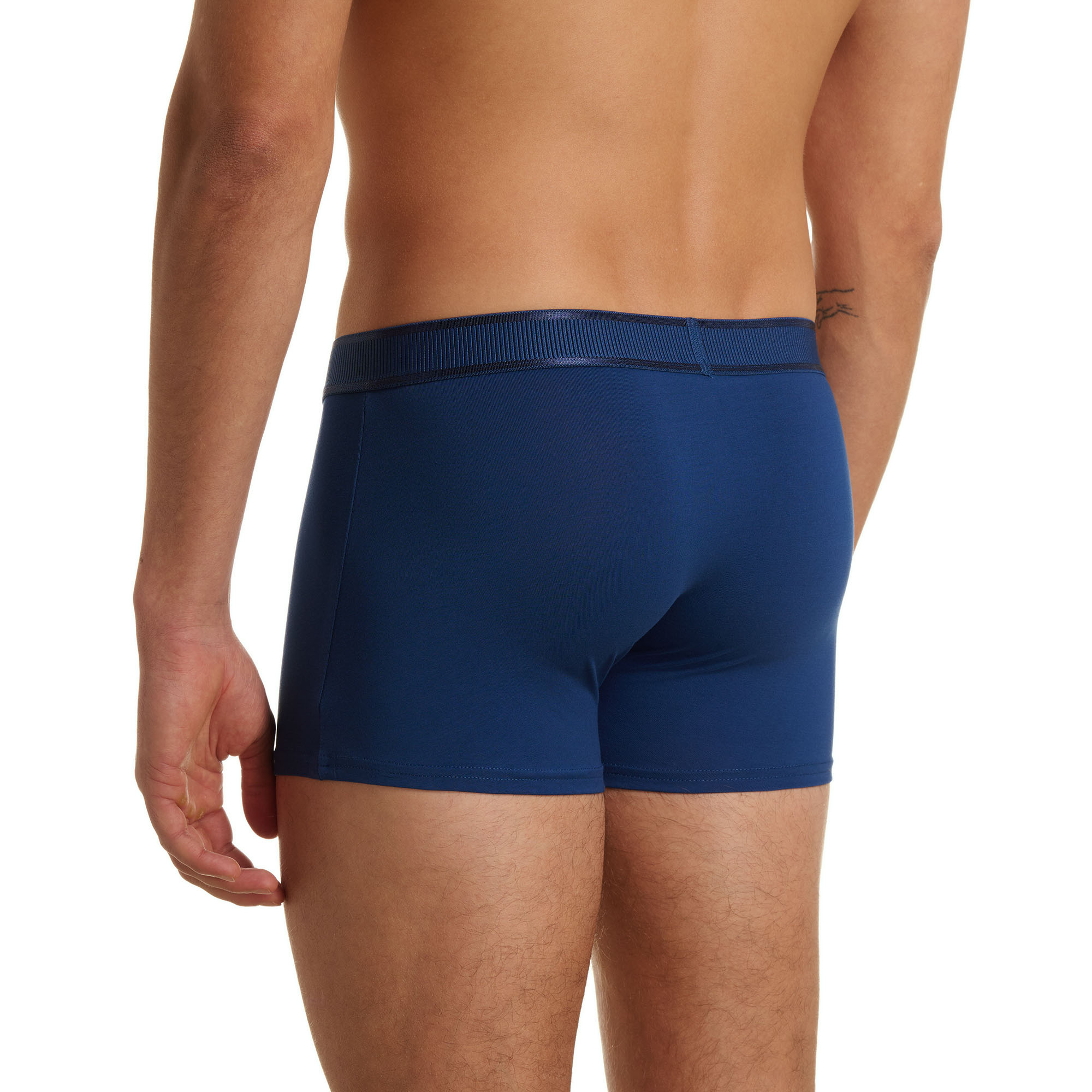 Herren-Unterwäsche, Boxershorts, marineblau, elastischer Bund, kurze Länge