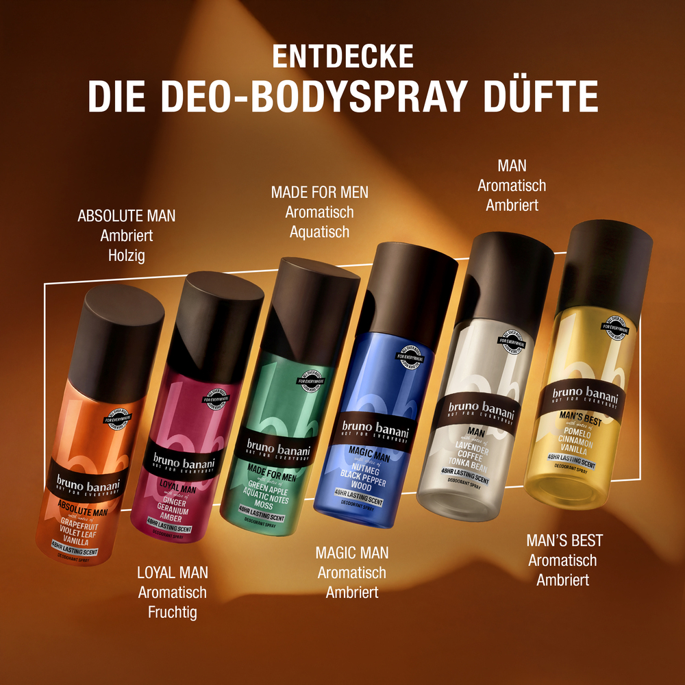 Deo, Body spray, Duschspray, Arôme, Man