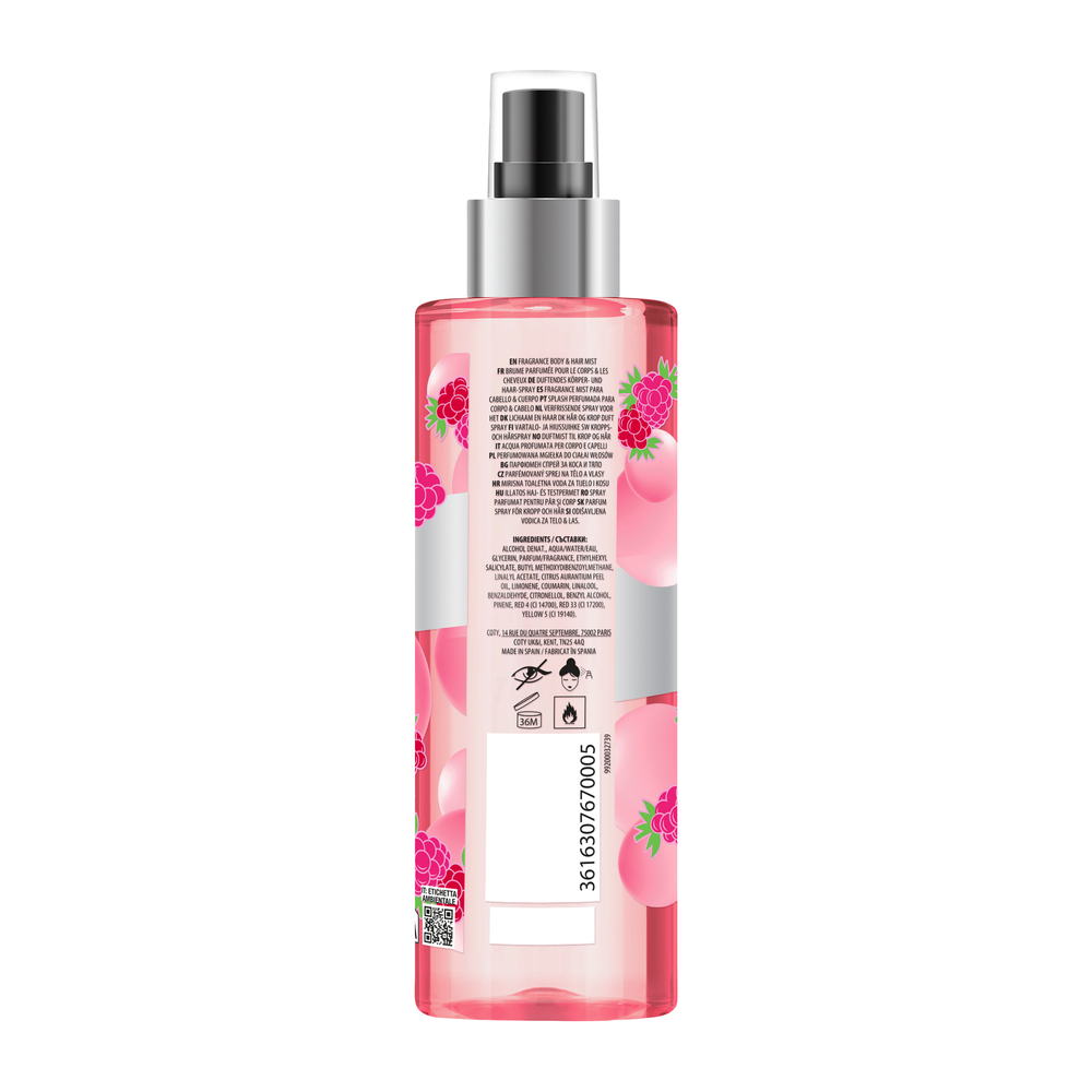 Body mist, Himbeere, Rosa Flasche, Spray, Duft