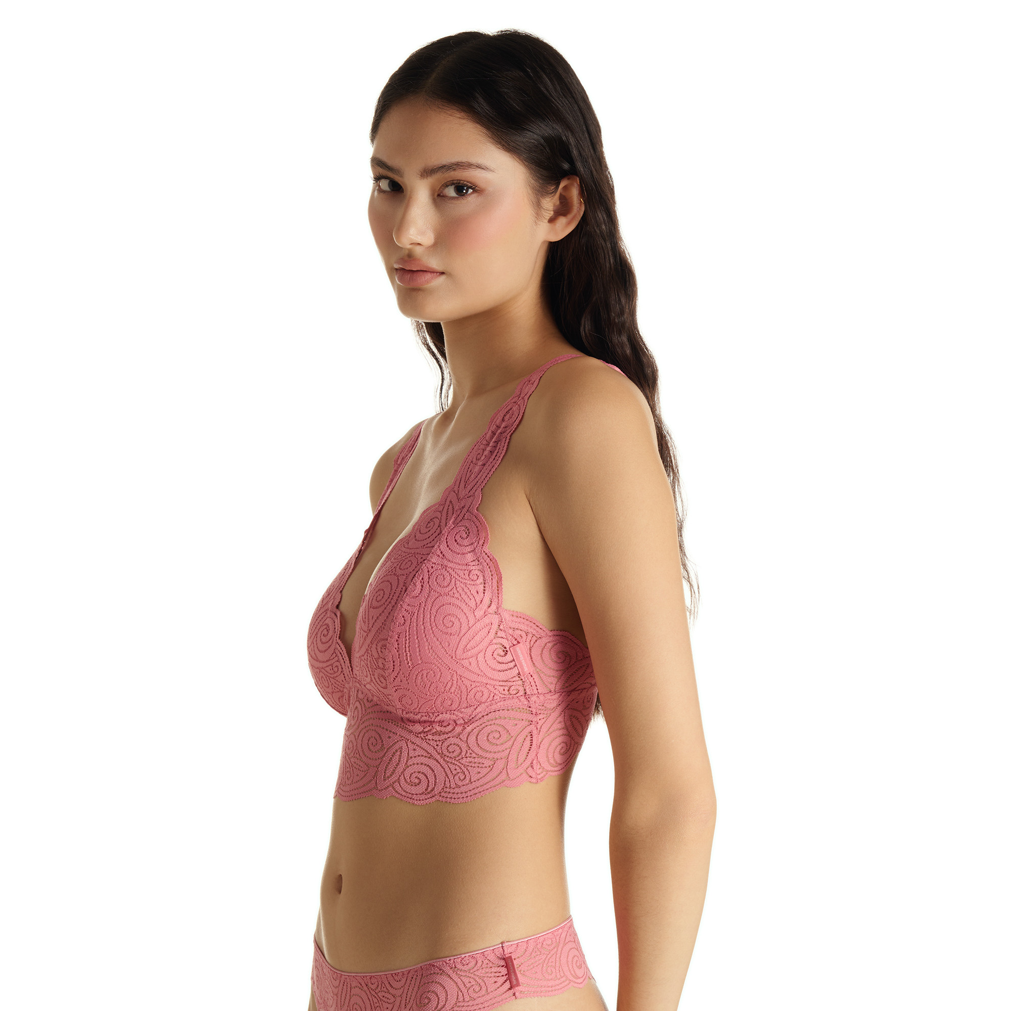 Bralette, Spitzenmuster, Rosa, Lingerie, Crop-Top