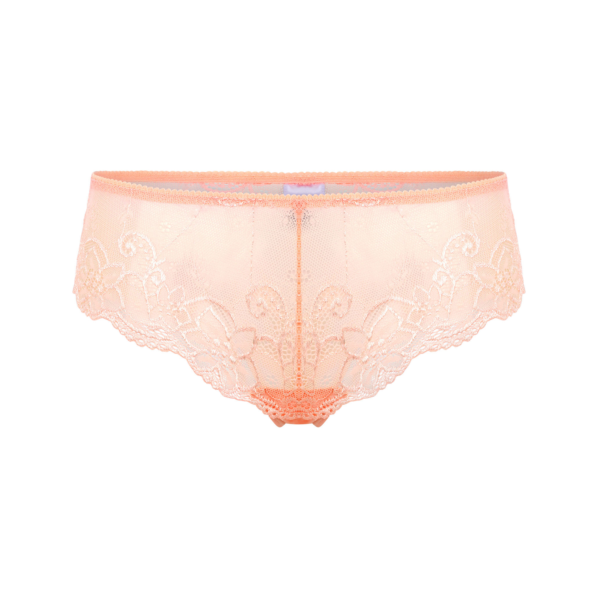 Unterwäsche, Hipster, Spitze, Pfirsich, Baumwolle