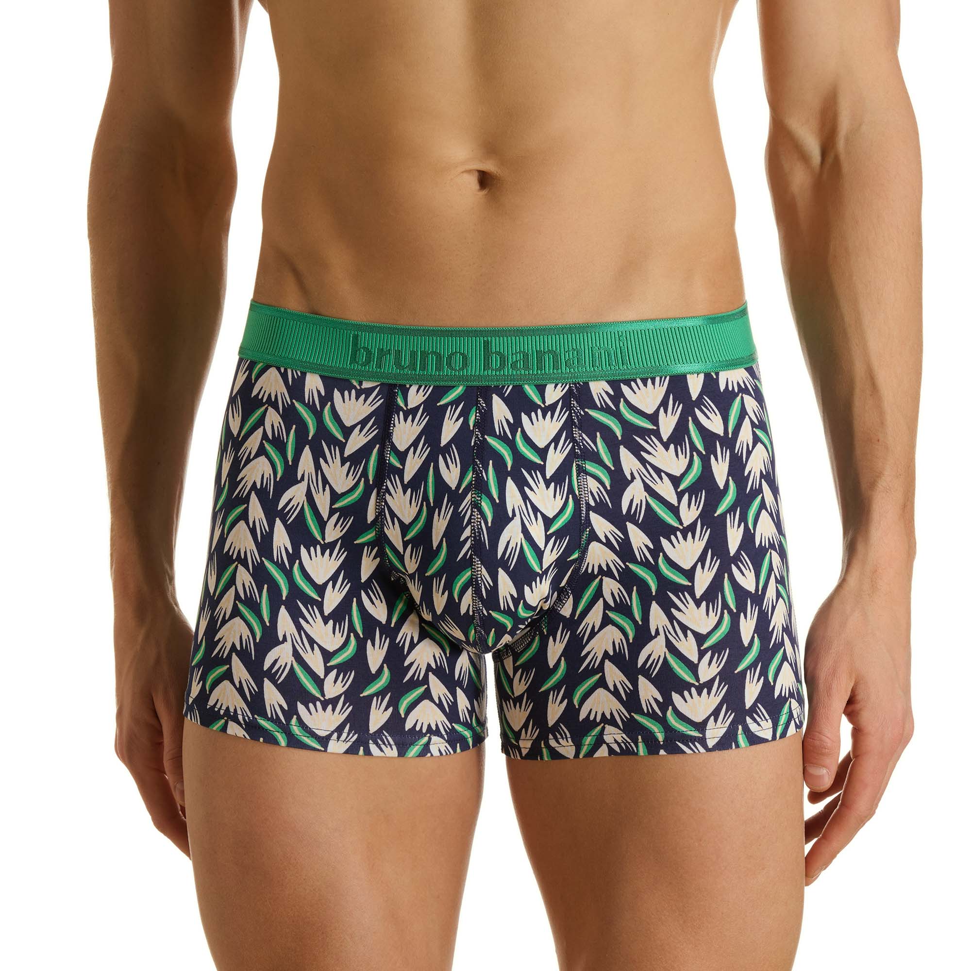 Boxershorts, Boxershorts, Muster, grüner Bund, Unterwäsche