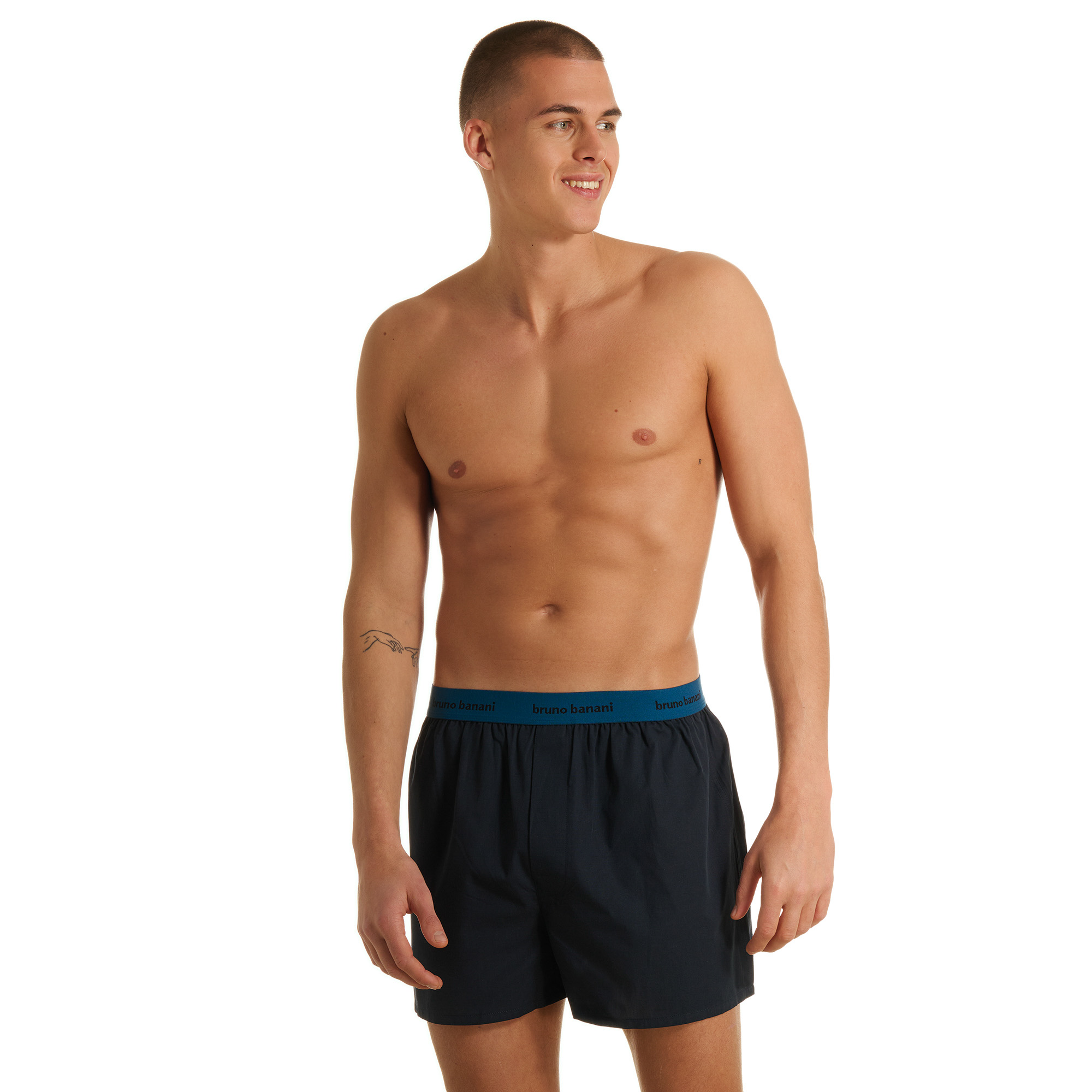 Boxershorts, Herrenshorts, Navy-Shorts, elastischer Bund, einfarbig