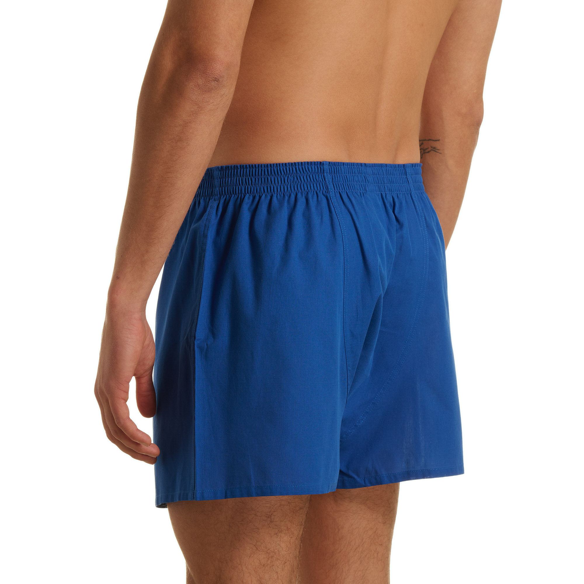 Badeshorts, Blaue Farbe, Elastischer Bund, Kurz, Hosenrand