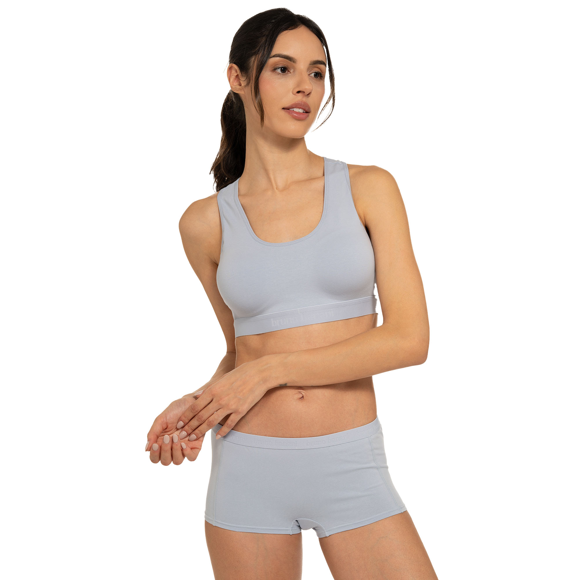 Sportsbra, Bralette, Longline, Cotton, Lightgray