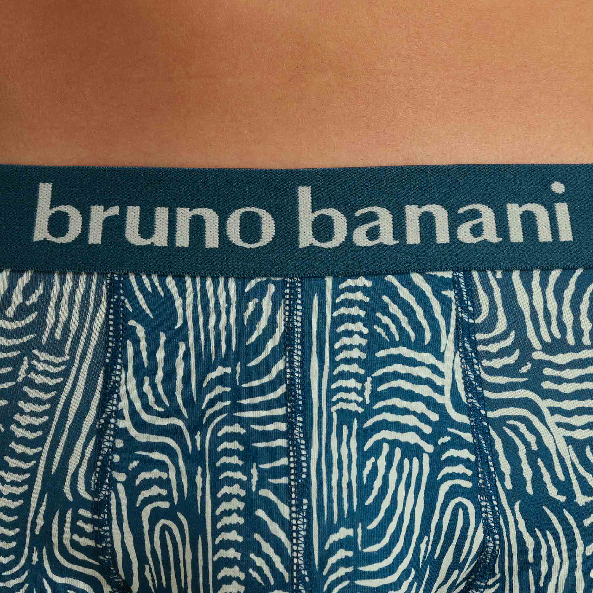 boxer, unterwäsche, muster, blau, bruno banani