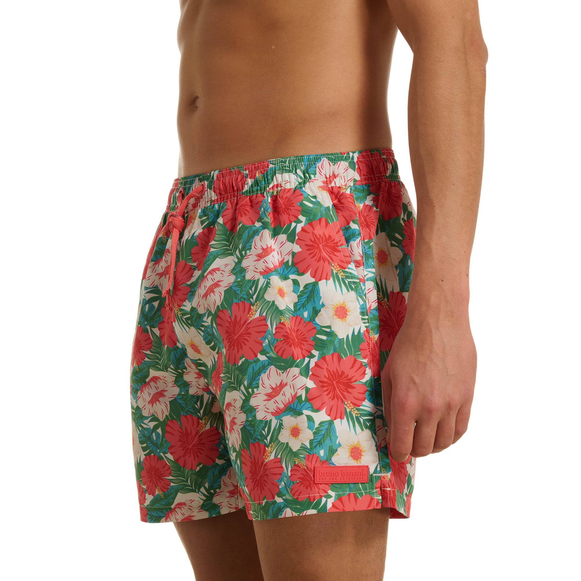 Boardshorts, Badehose, Blumenmuster, Kordelzug, Shorts