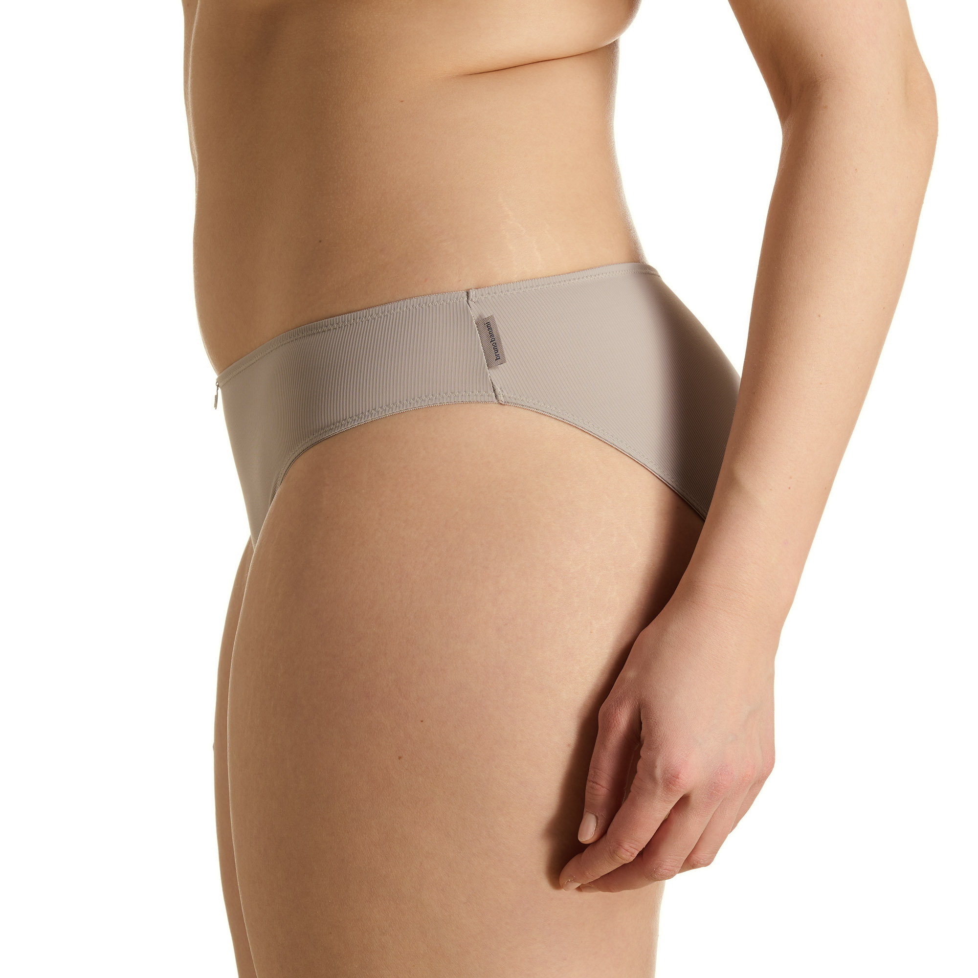 Unterwäsche, Hüftslip, Beige, Rippstruktur, Weicher Stoff