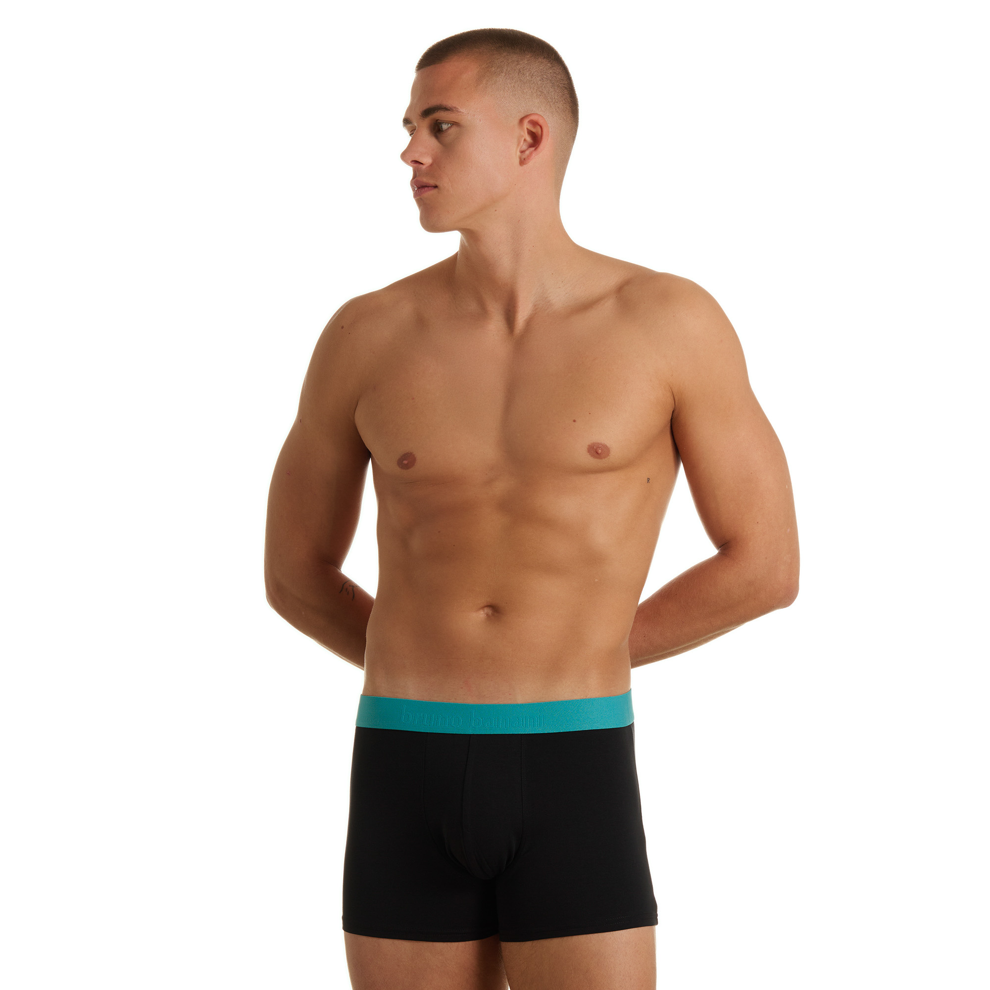Boxer, Kurz/Short, Schwarz, Gurtband, Hemdlos/Unterwäsche