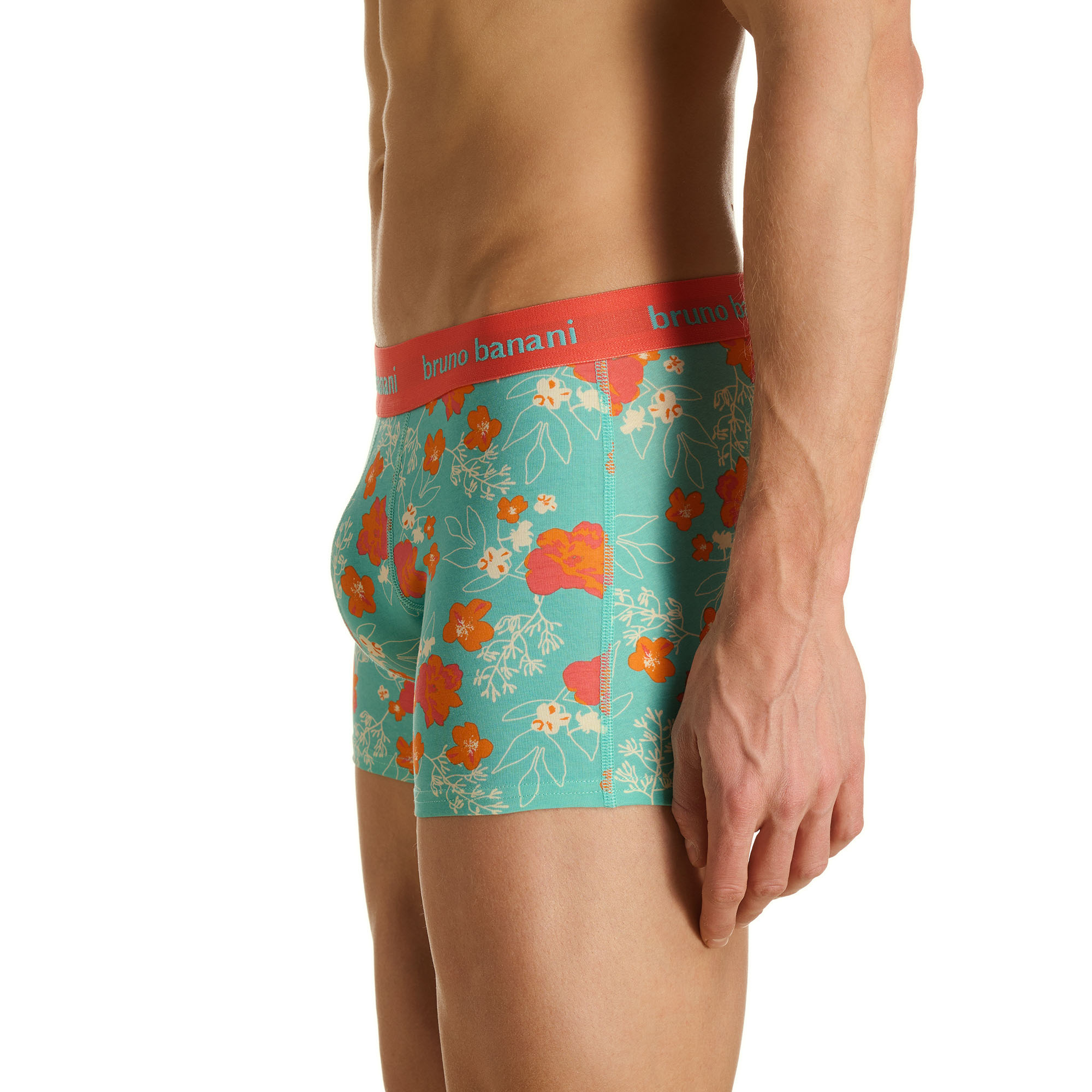 Boxer, Shorts, Blumenmuster, Minzgrün, Elastischer Bund