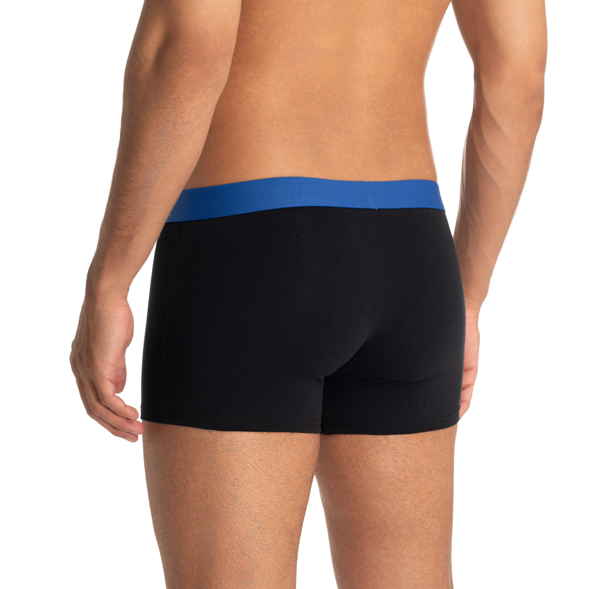 Boxer, Boxershorts, Schwarz, blauer Bund, Dehnbar