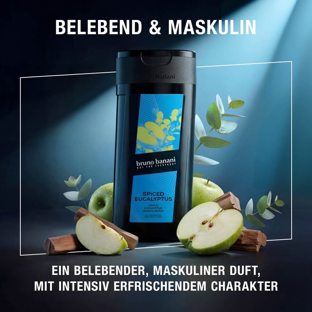 Duschgel, Duschgel, Spiced Eucalyptus, Apple, Bruno Banani