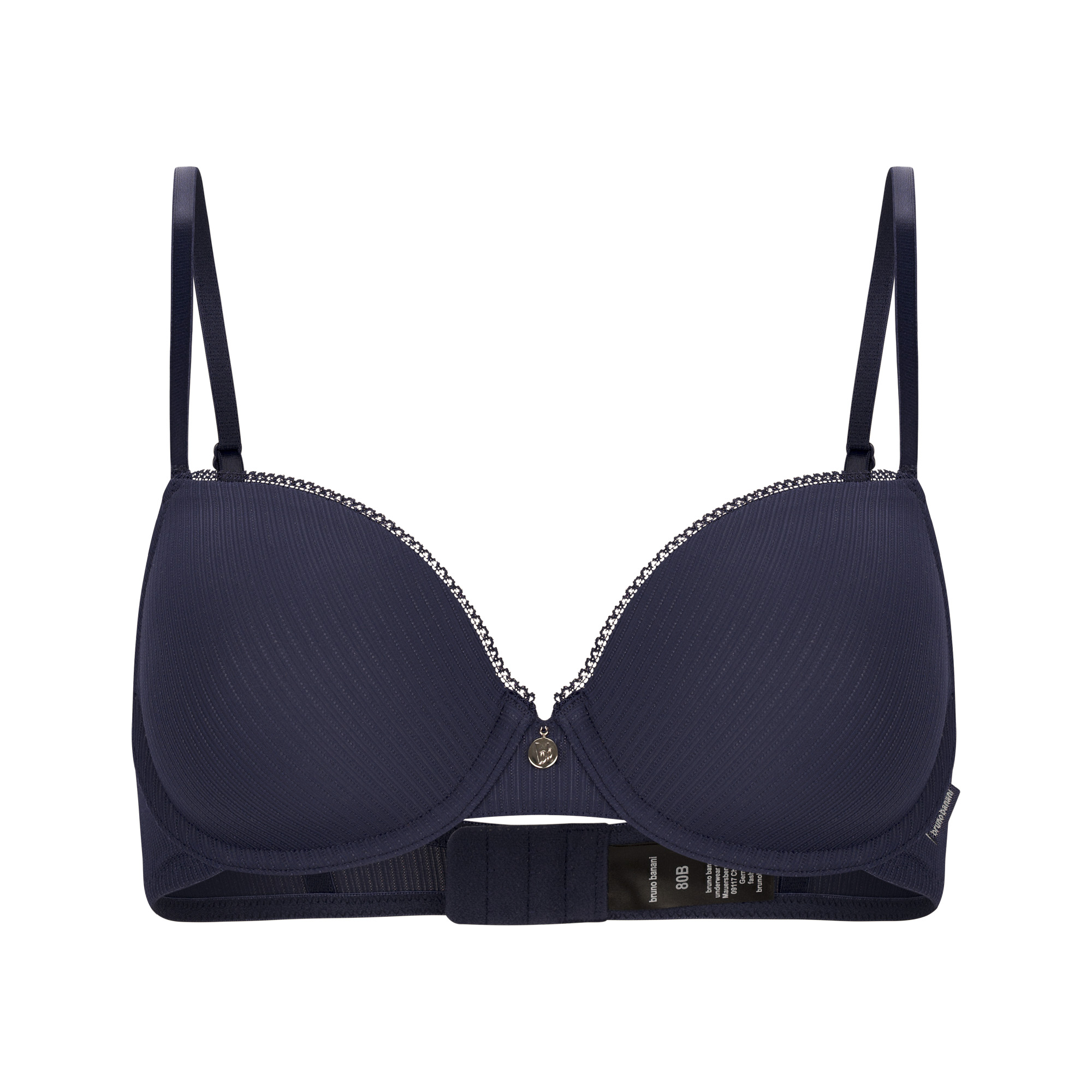 BH, Brustband, Drapierte Naht, Bügel-BH, Navy