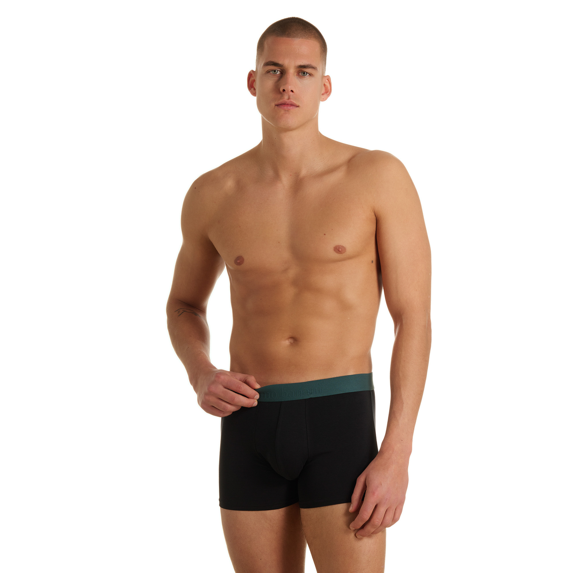 Herren-Boxershorts, Schwarz, Elastischer Bund, Eng anliegend