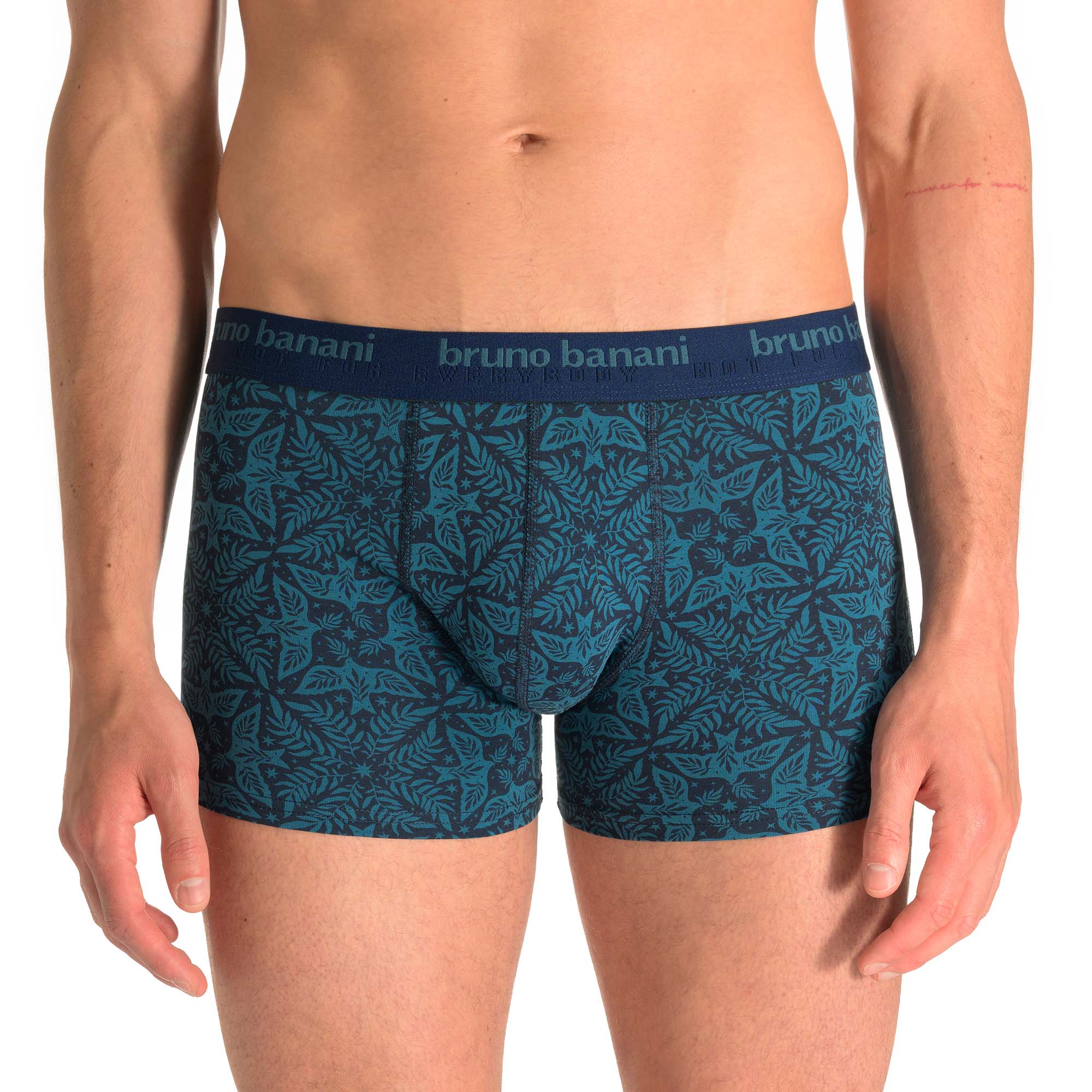 Unterwäsche, Boxer-Shorts, Gemustert, Blätterdruck, Mitternachtsblau