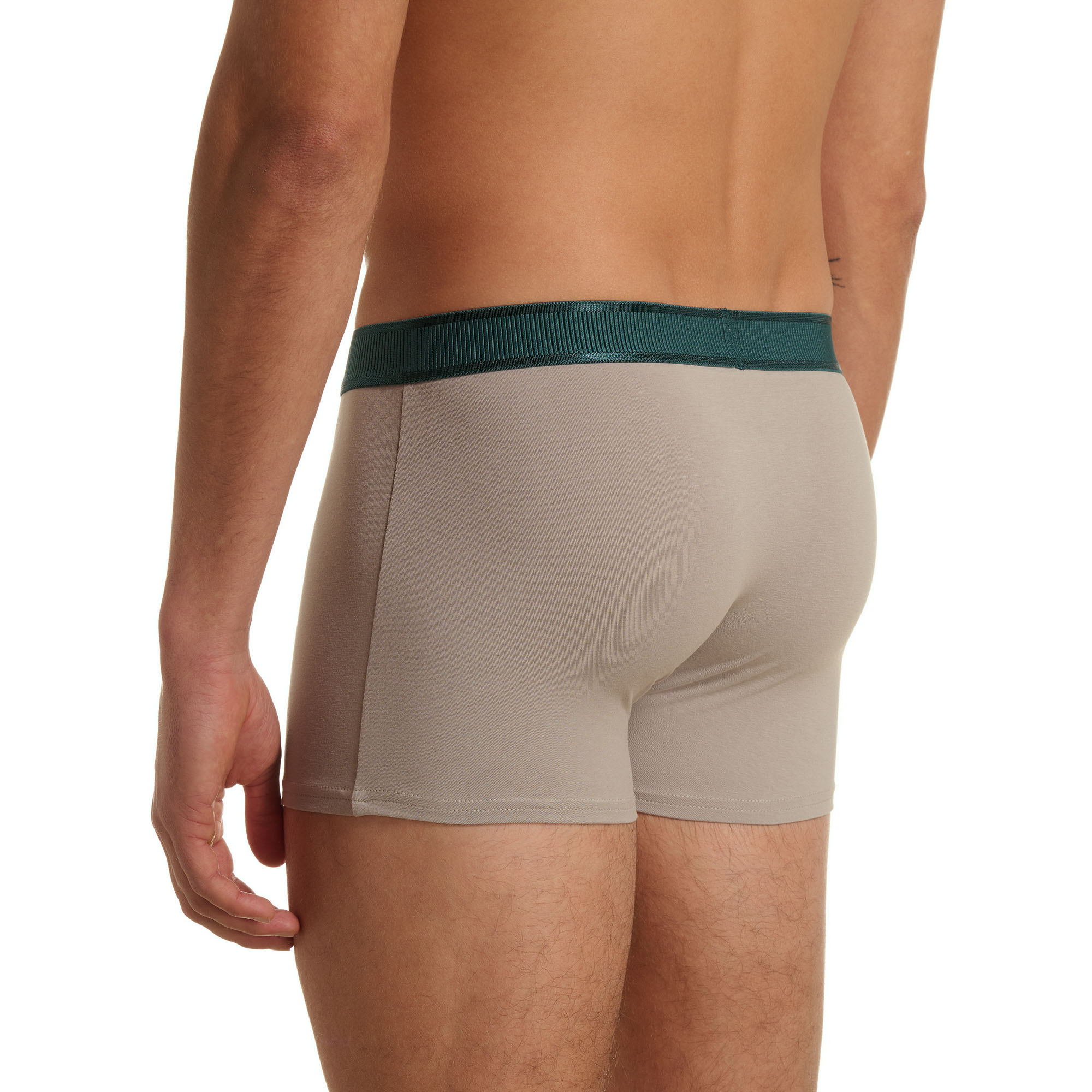 Herren-Boxershorts, Beige, Elastischer Bund, Kurzes Bein