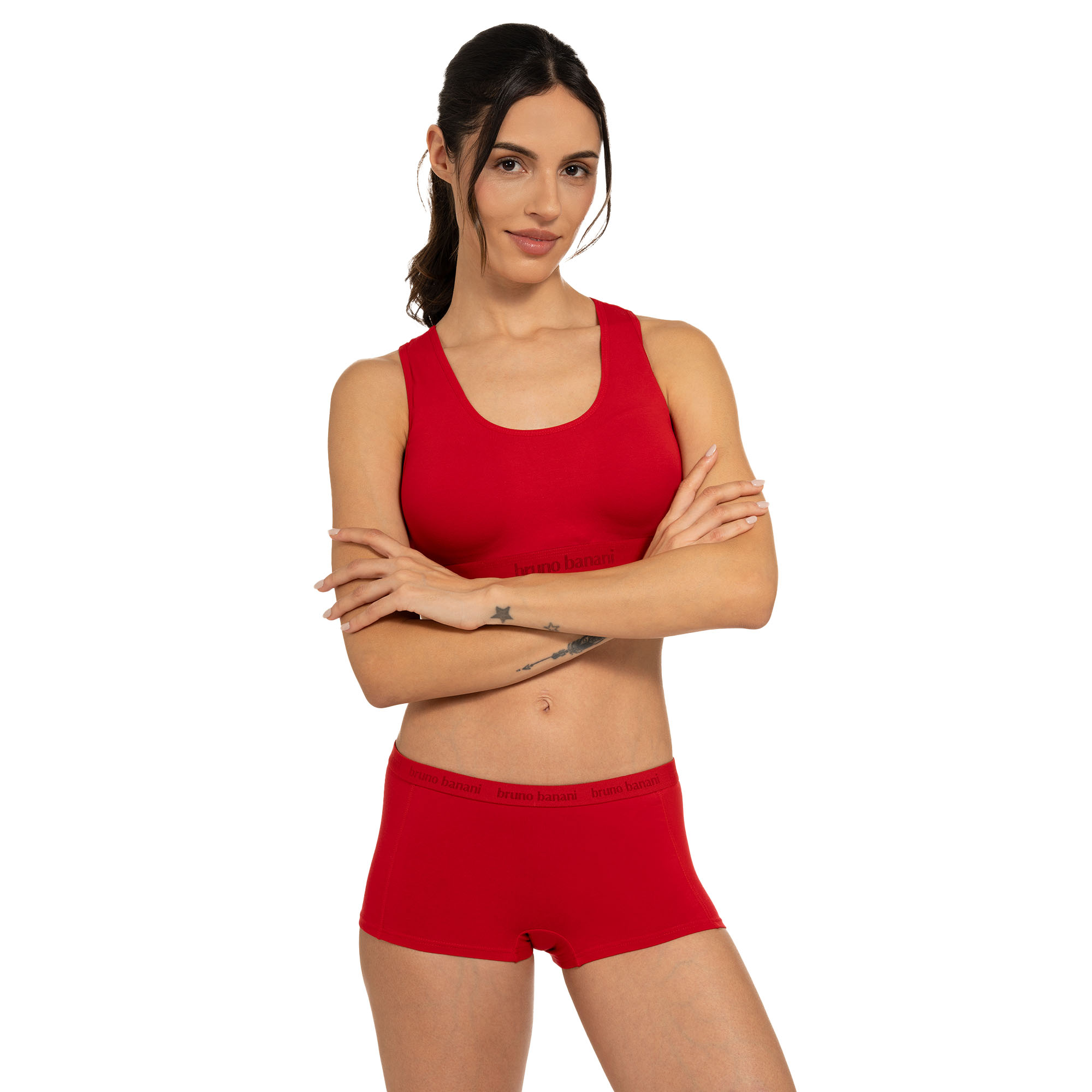 Unterwäsche, Sport-BH, Boxer, Rot, Stoff