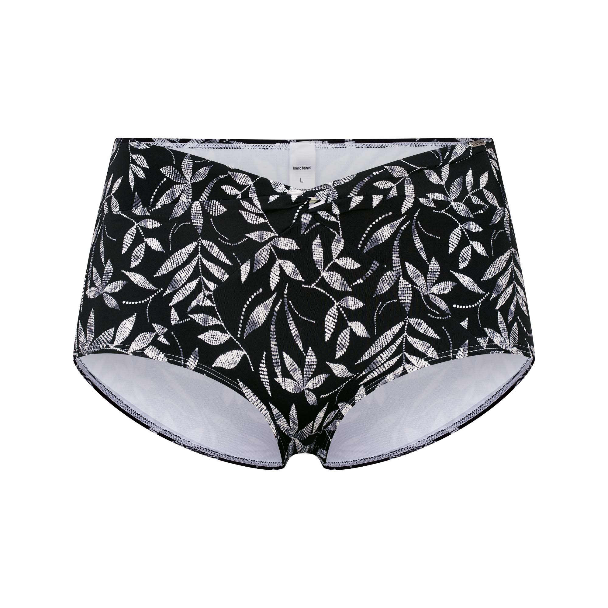 Swimshorts, Shorts, Schwarz, Blättermuster, Gemustert