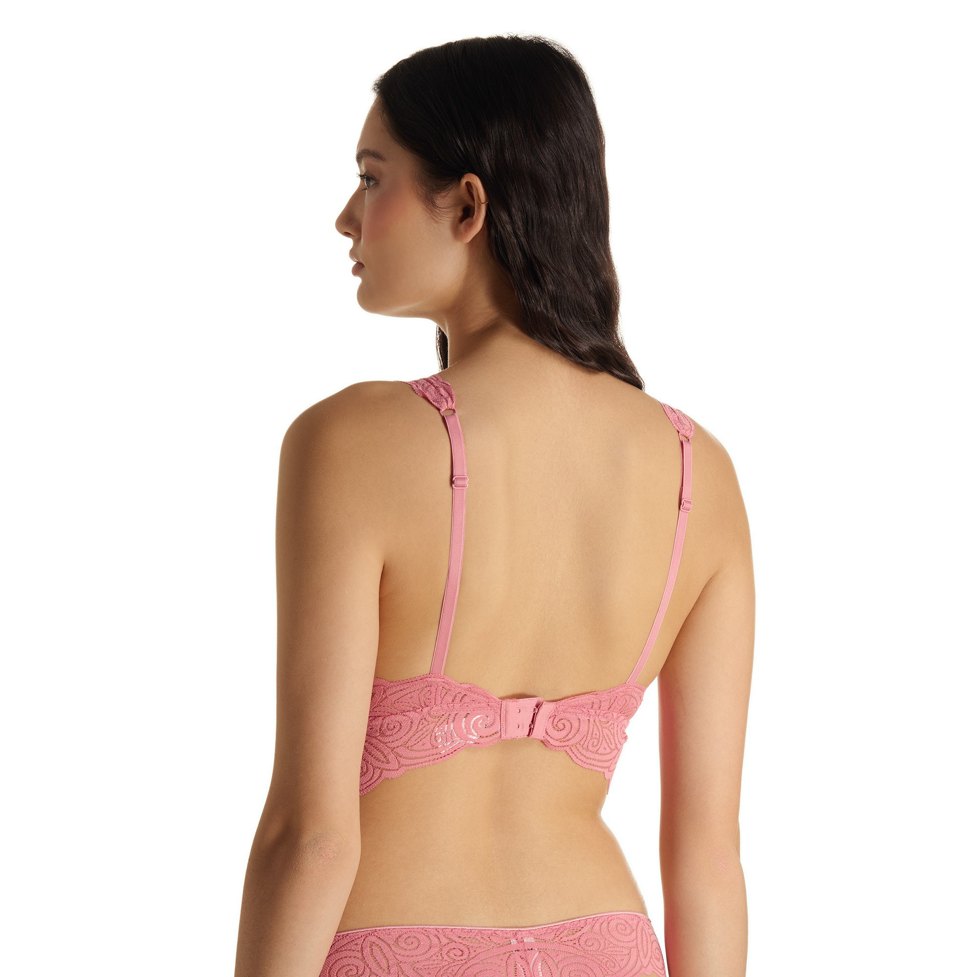 Unterwäsche, Bustier, Spitzenmuster, Rosa, Träger-BH