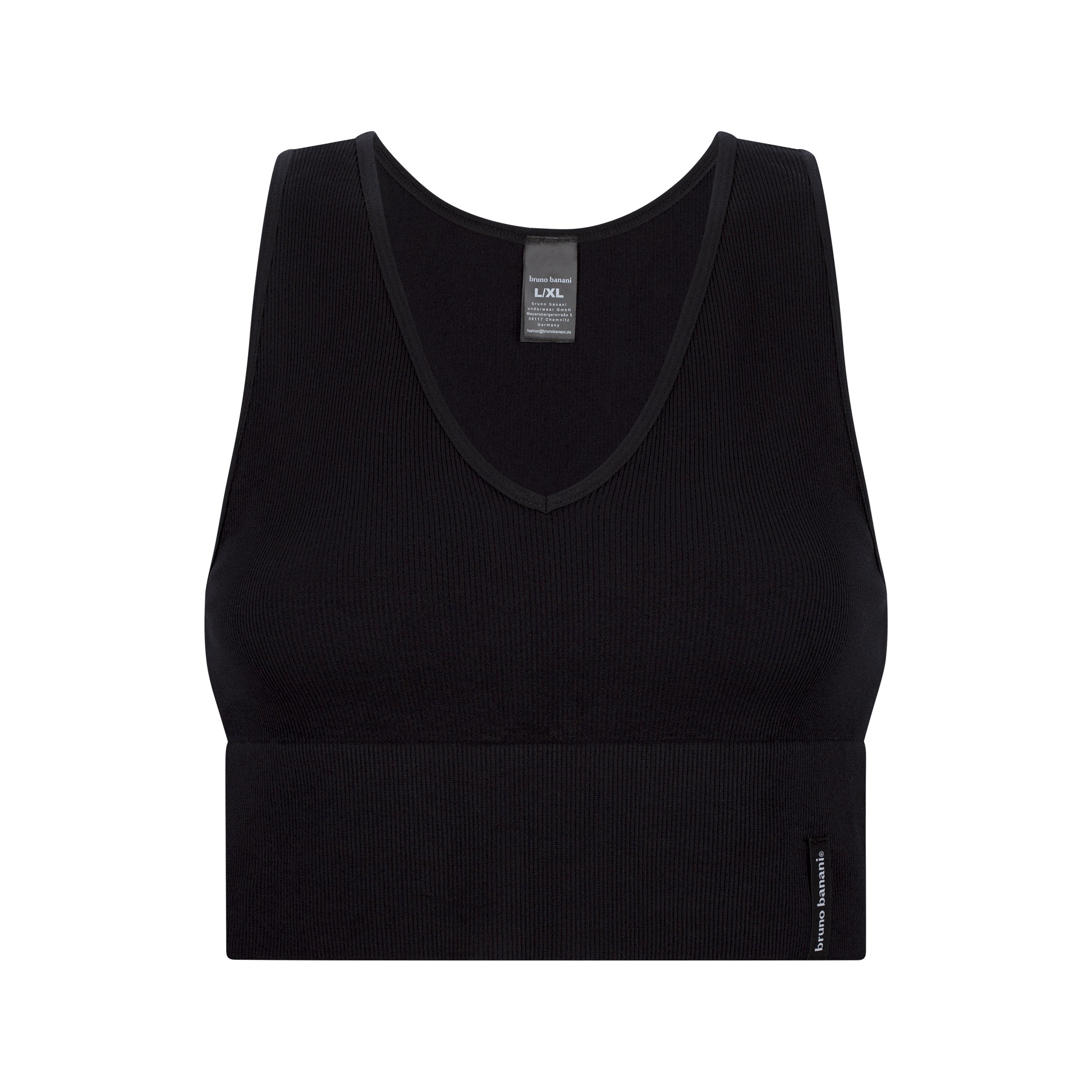 Bralette, Schwarz, Knit, U-förmig, ohne Verzierung