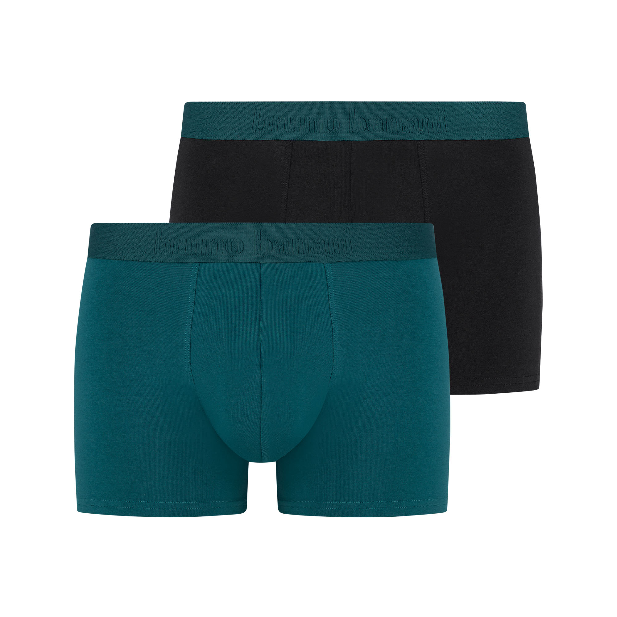 Herren-Boxershorts, 2er-Pack, Petrol, Schwarz, Elastischer Bund
