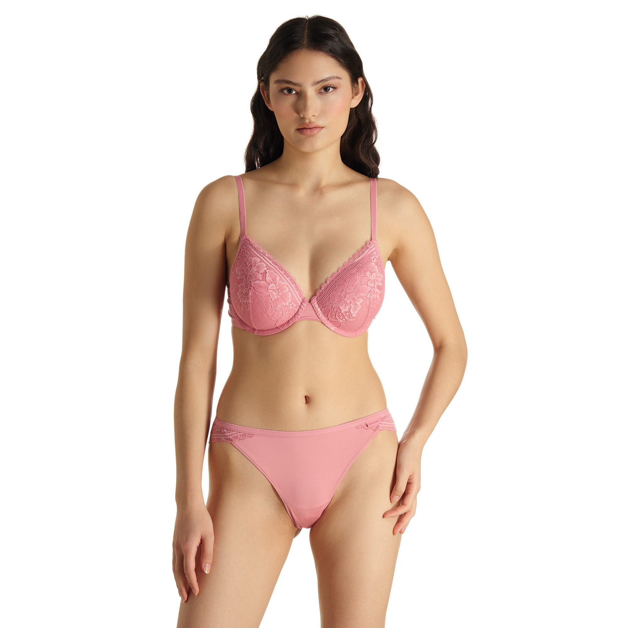BH, Spitze, Rosa, Unterwäsche, BH-Set