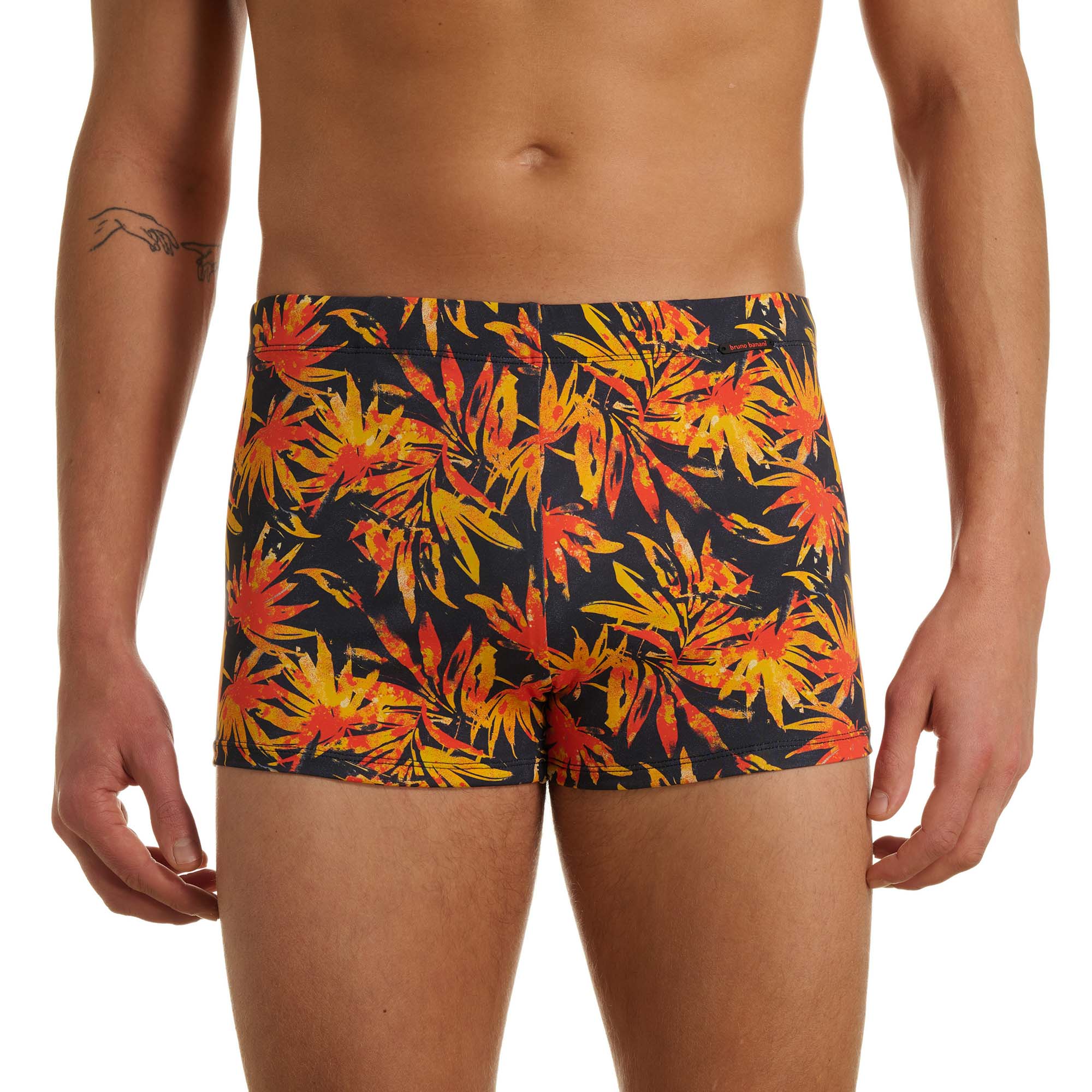 Badeshorts, Badehose, Muster, Blätterprint, Kurze