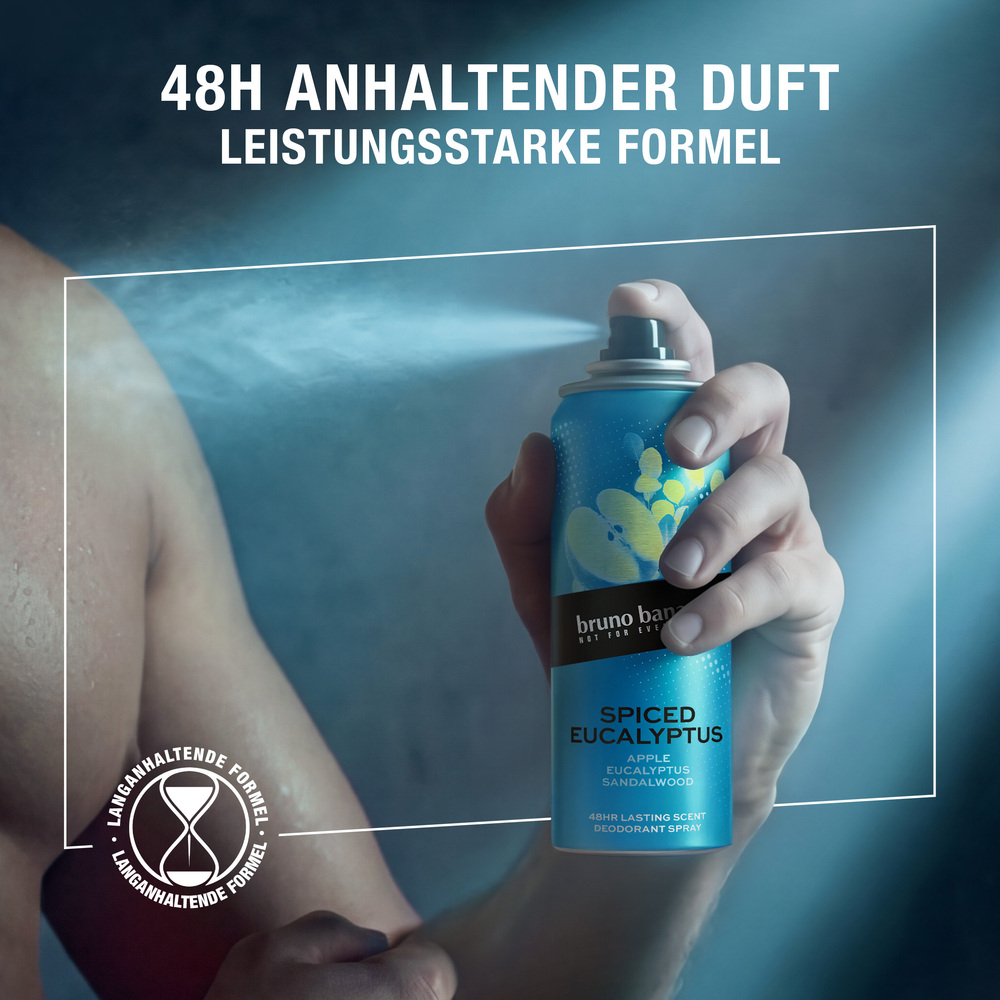 spray, deodorant, Eukalyptus, blaues Dosen, Duft