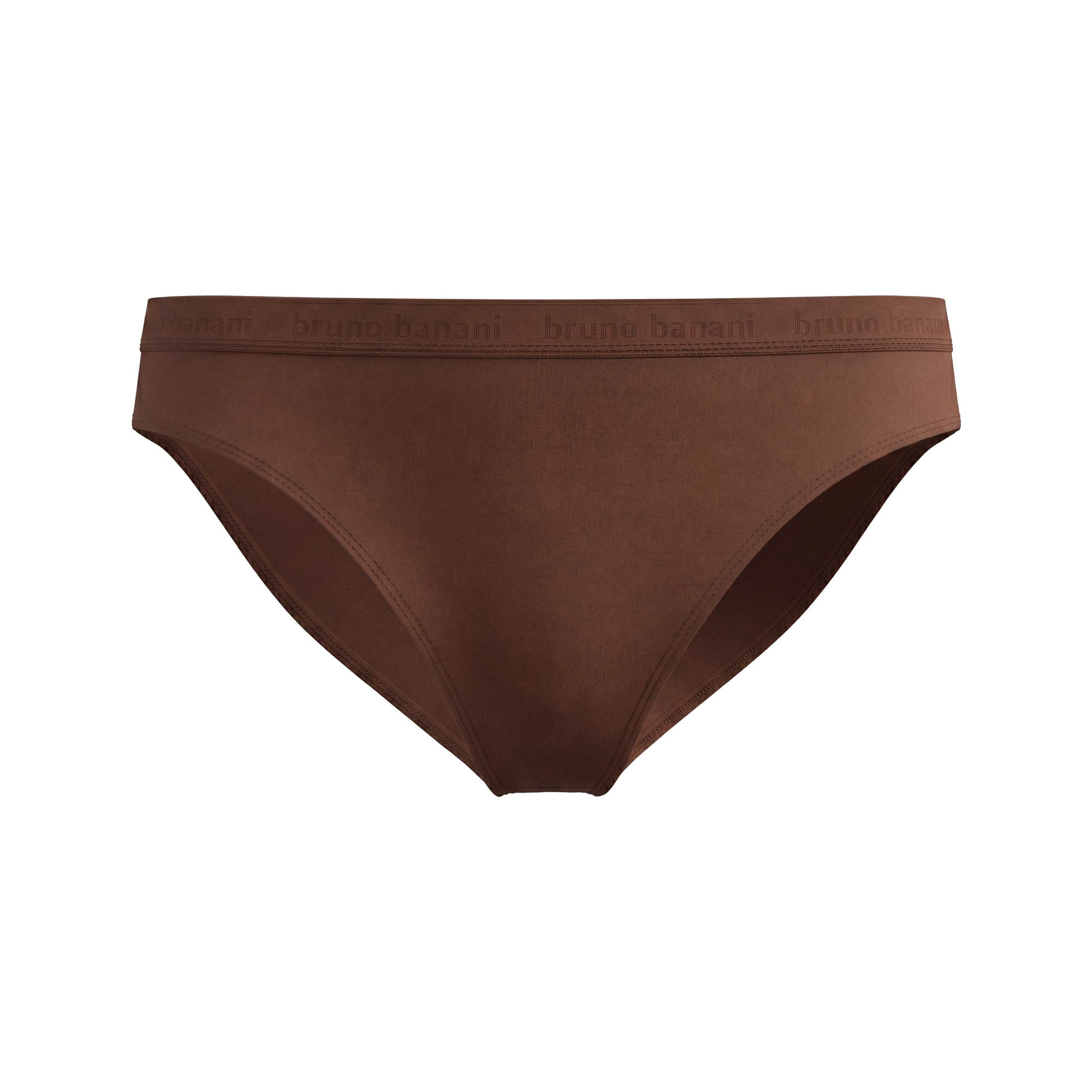 Herren-Slip, Braun, Elastischer Bund, Logo-Bund, Baumwolloptik