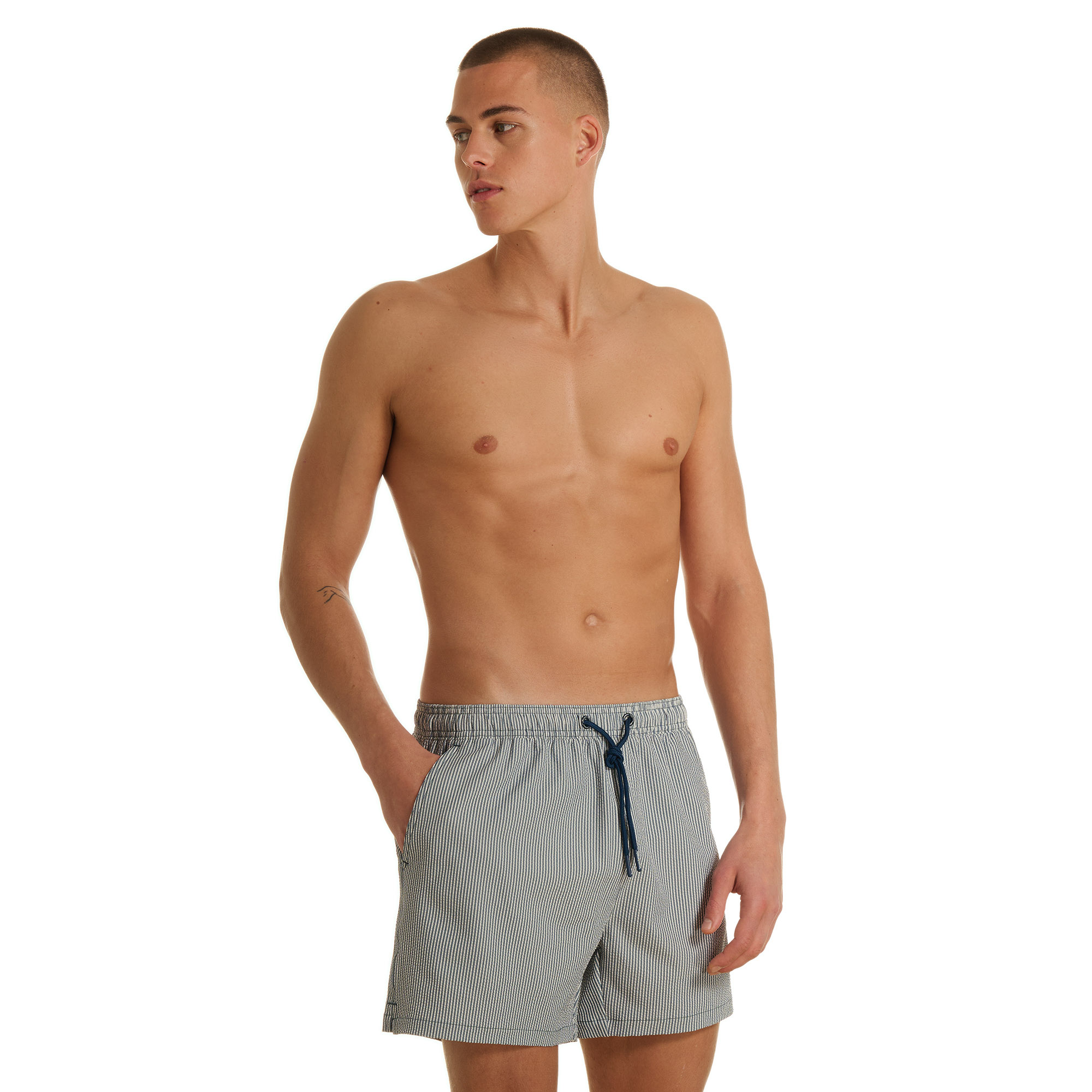Männershorts, Schwimmshorts, Streifen, Kordelzug, Hose
