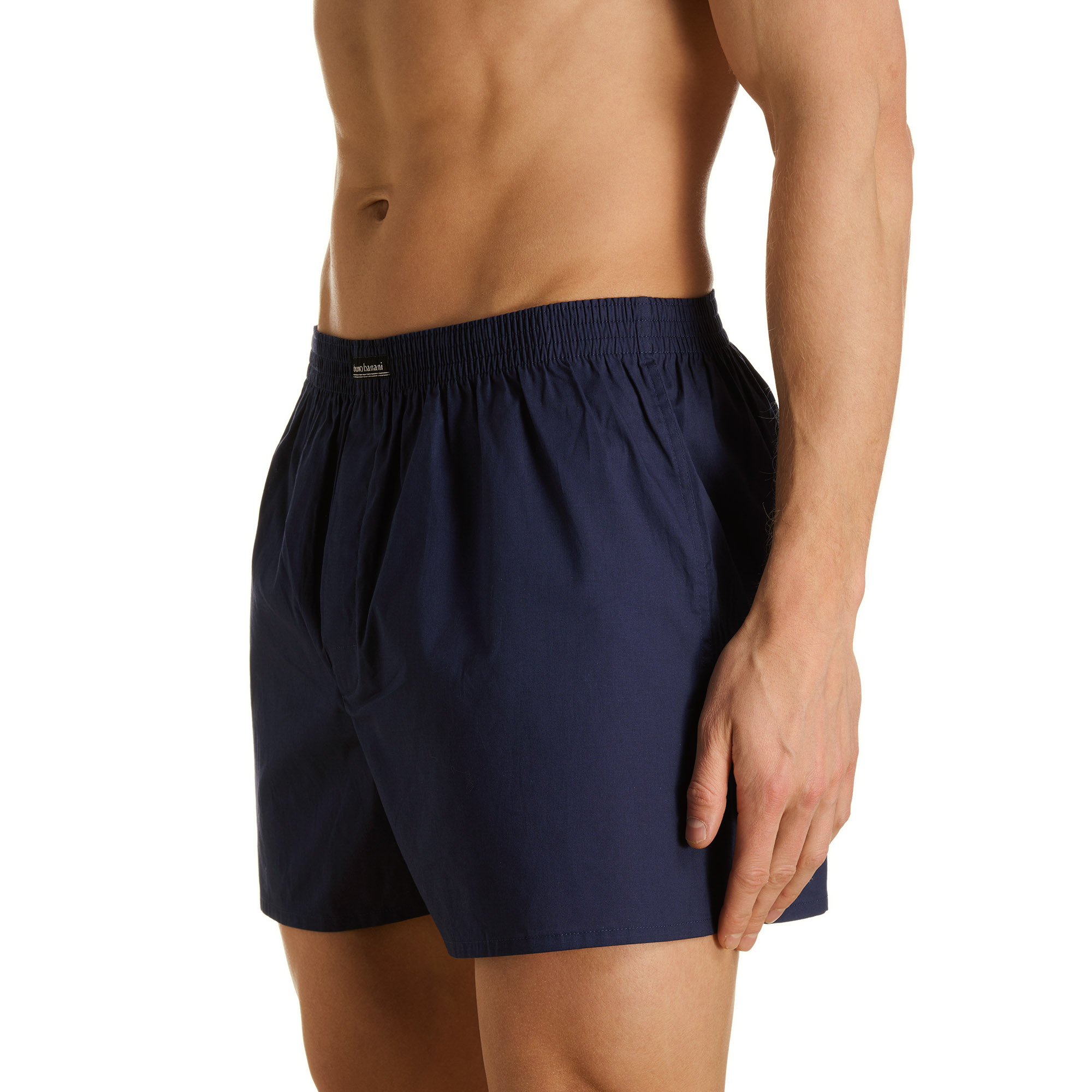 Schwimmshorts, Navy Blau, elastischer Bund, unifarben, Herren