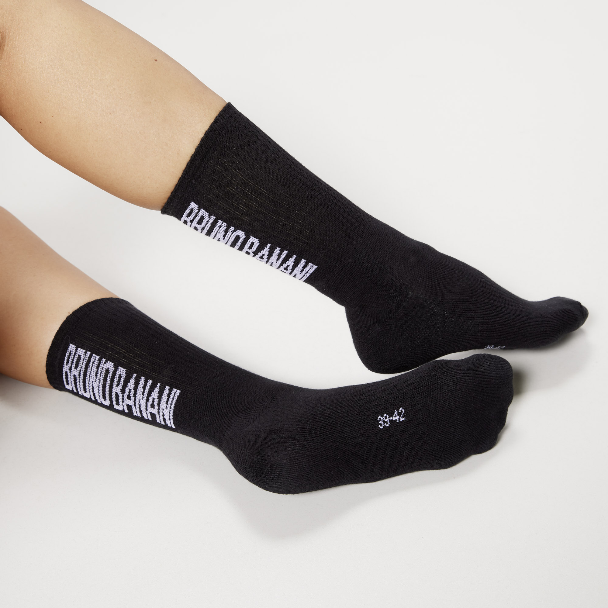 Socken, Knöchel/calf-lang?, Schwarze Socken, Bedruckt, Mittlere Länge