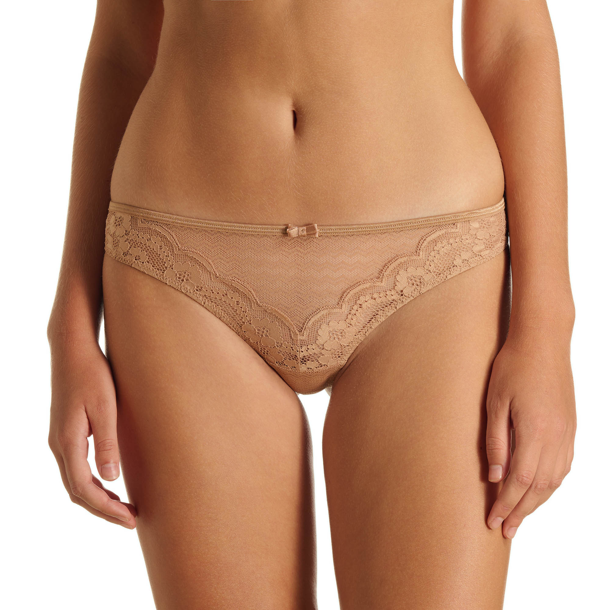 panties, Spitze, beige, Mittelhöhe, ohne Muster