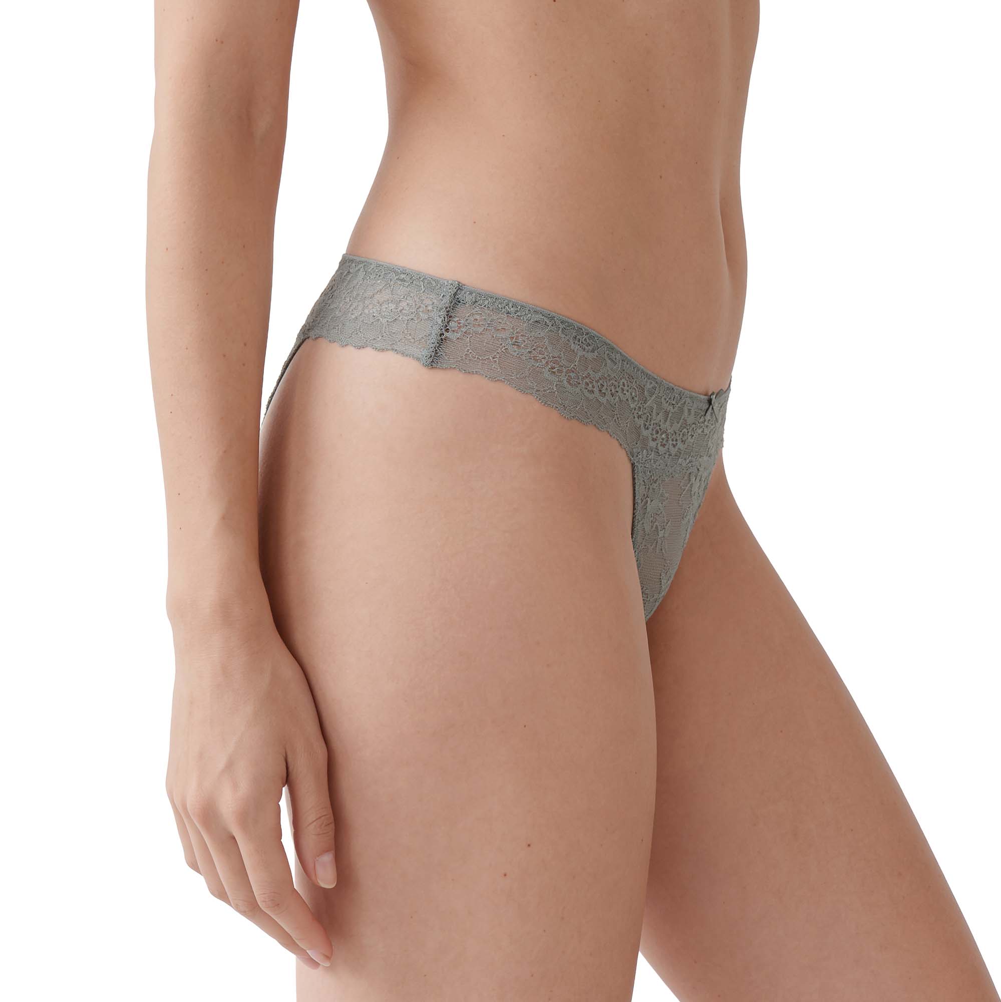 Unterwäsche, Stringtanga, Spitze, Lace, Graue Farbe