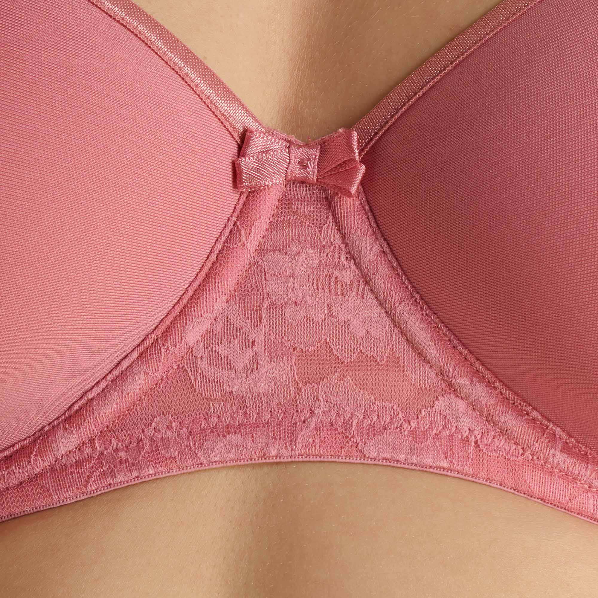Schulterriemen BH, Spitze Spitze, Rückenverschluss, Rosa Lace, Rückenbekleidung