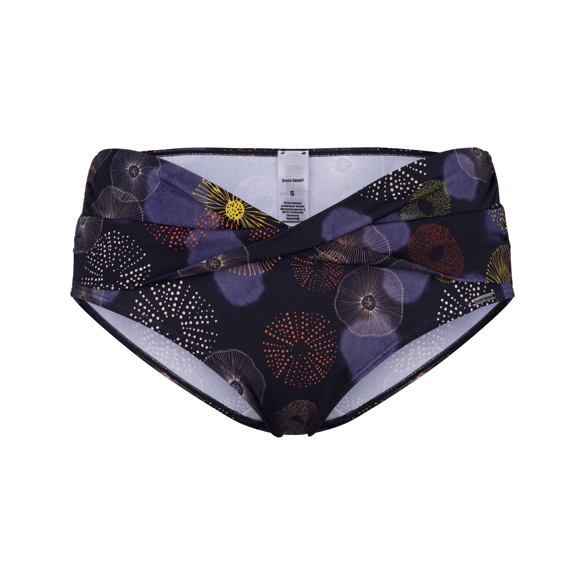 bikini bottom, Schwimmteil,  Navy, gemustert, mittelhoch