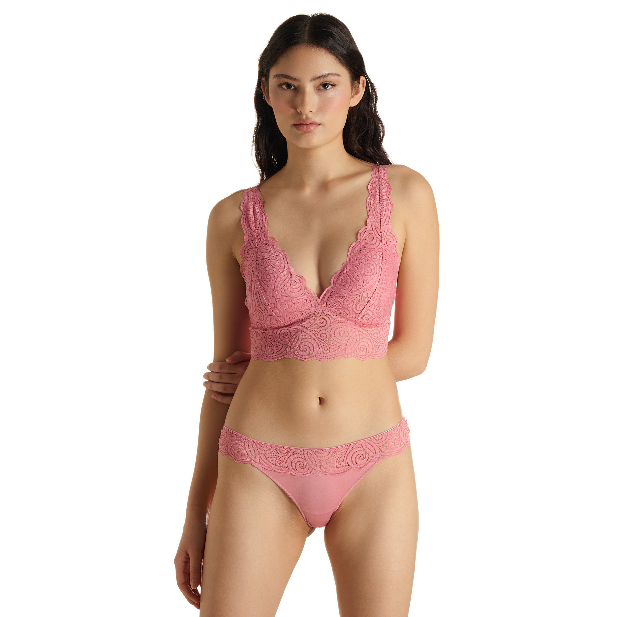 BH, Unterwäsche, Spitze, Rosa, BH-Set