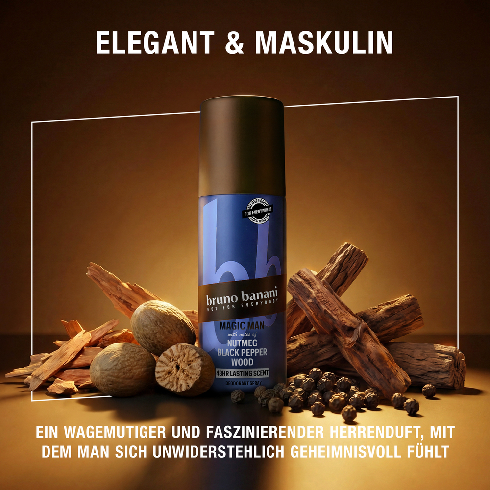 Deodorant, Spray, Schwarzer Pfeffer, Holz, Muskatnuss