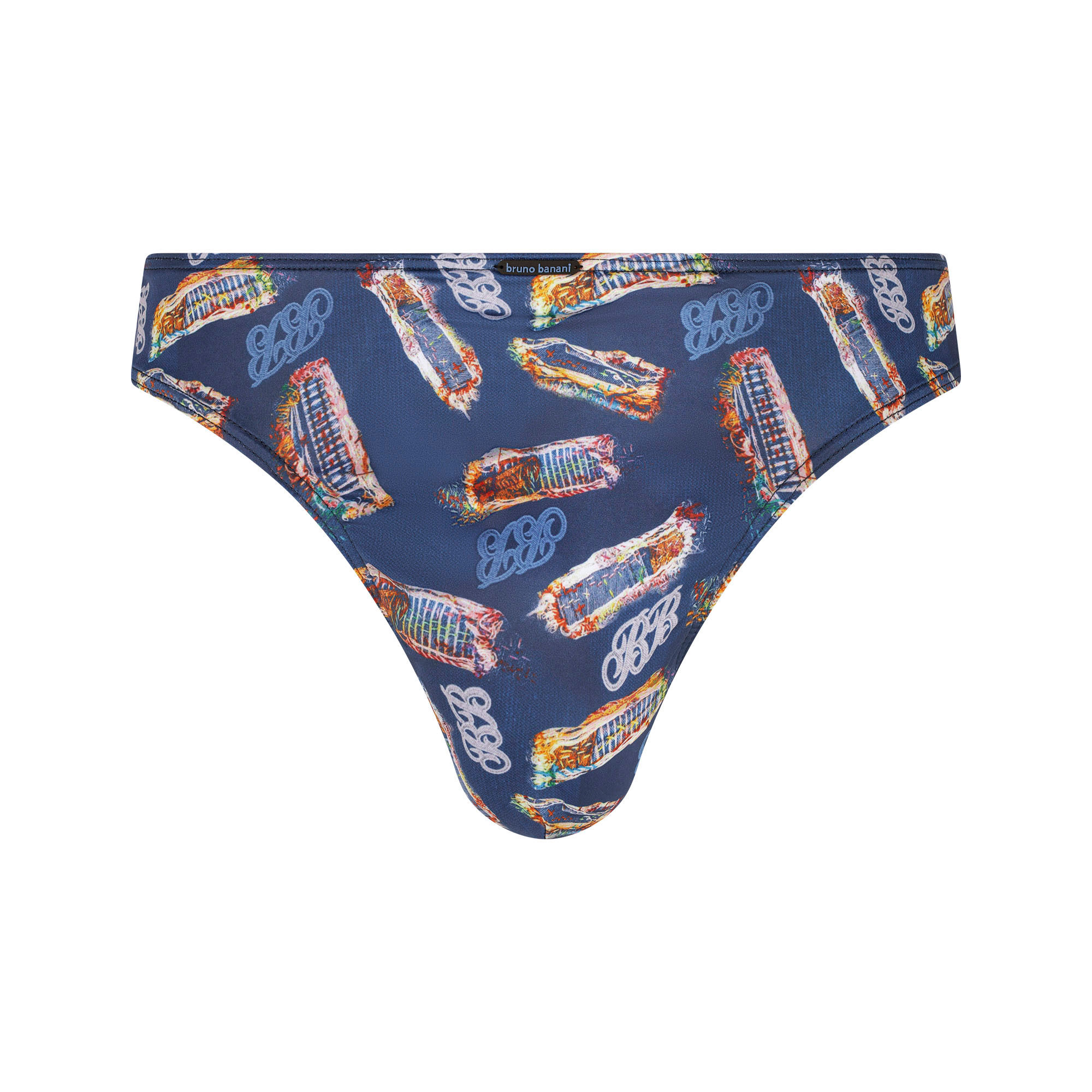 bikinihose, bademode, blau, muster, slips