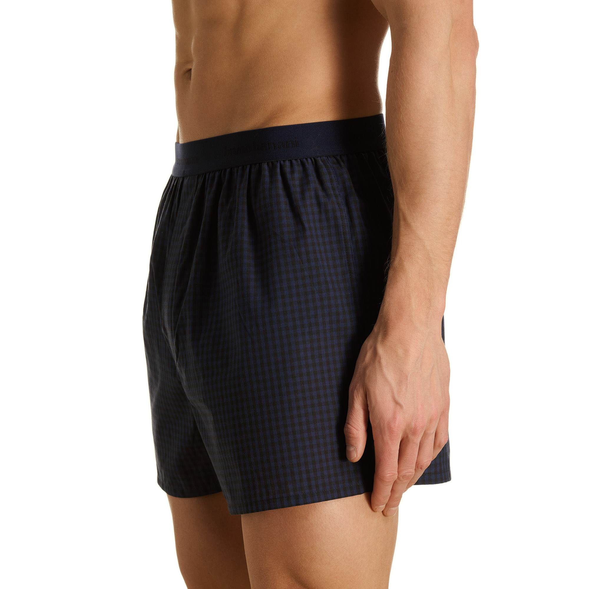 Boxer-Shorts, Shorts, kariertes Muster,  navyblau, elastischer Bund