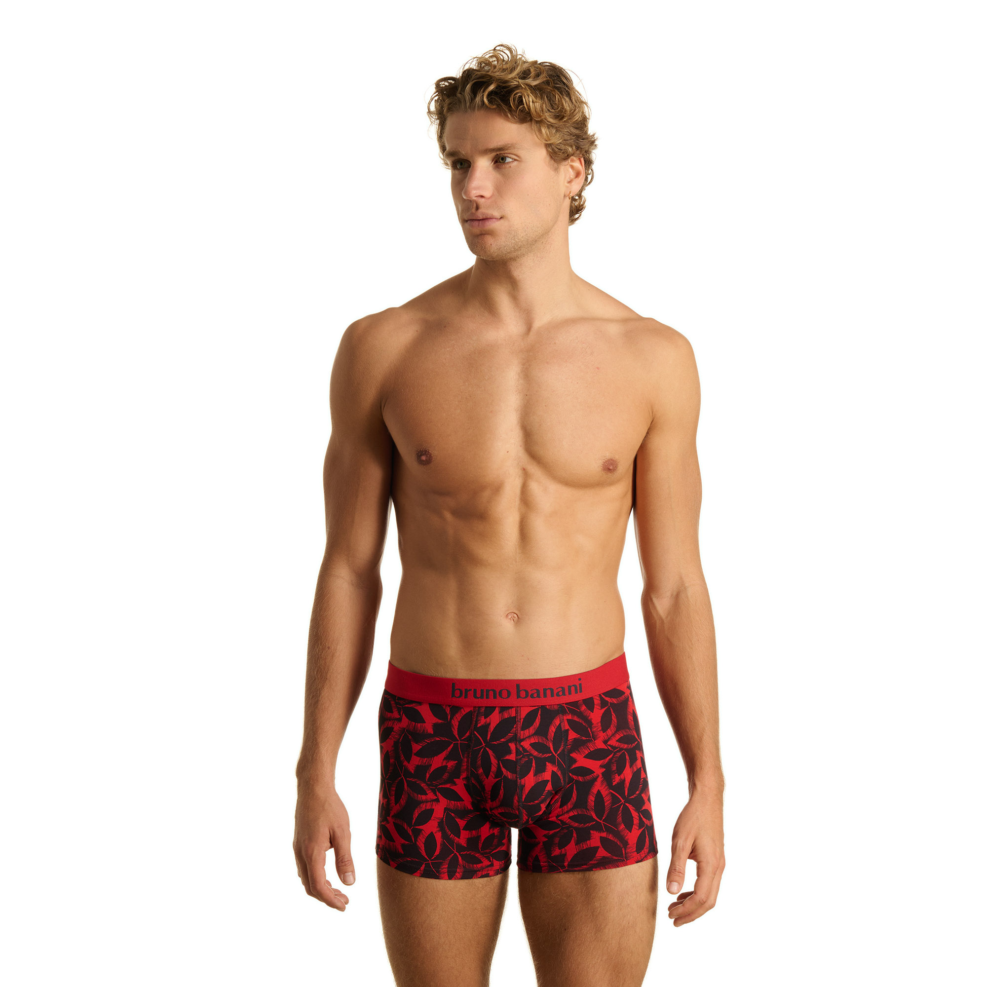 man Unterwäsche, Boxer-Snug, rot Muster, elastischer Bund, bruno banani